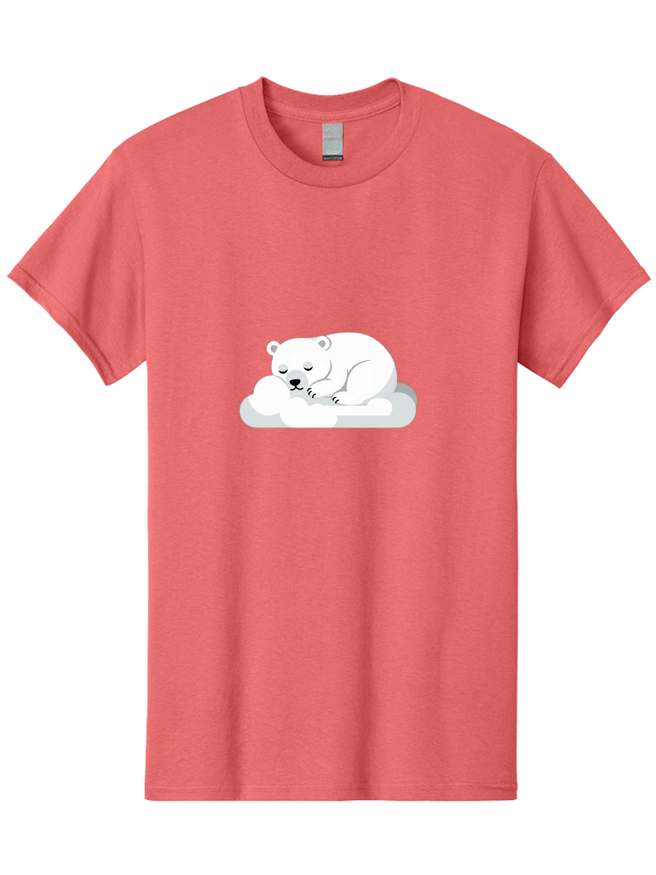 Polar-Bear-2 Men'S Graphic Tee, 100% Cotton, Comfortable Casual Summer Wear, Machine Washable, Sleeping Polar Bear, Cute Animal, Cartoon Character, Peaceful Slumber, Serene Atmosphere, Dreamy Clouds, Adorable Illustration, Calm And Relaxing Bae639