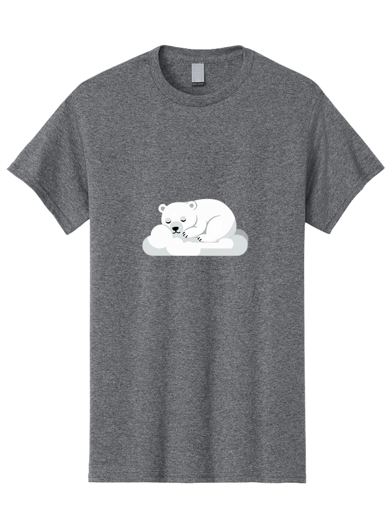 Polar-Bear-2 Men'S Graphic Tee, 100% Cotton, Comfortable Casual Summer Wear, Machine Washable, Sleeping Polar Bear, Cute Animal, Cartoon Character, Peaceful Slumber, Serene Atmosphere, Dreamy Clouds, Adorable Illustration, Calm And Relaxing Bae639