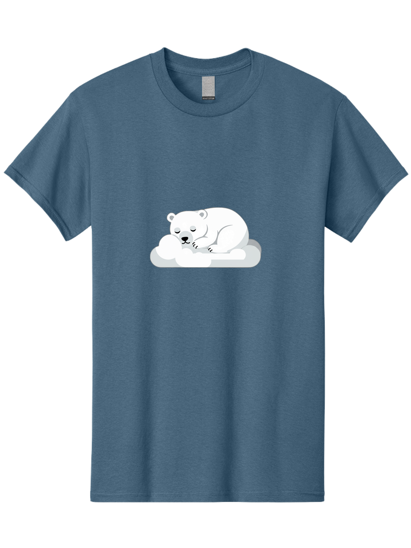 Polar-Bear-2 Men'S Graphic Tee, 100% Cotton, Comfortable Casual Summer Wear, Machine Washable, Sleeping Polar Bear, Cute Animal, Cartoon Character, Peaceful Slumber, Serene Atmosphere, Dreamy Clouds, Adorable Illustration, Calm And Relaxing Bae639