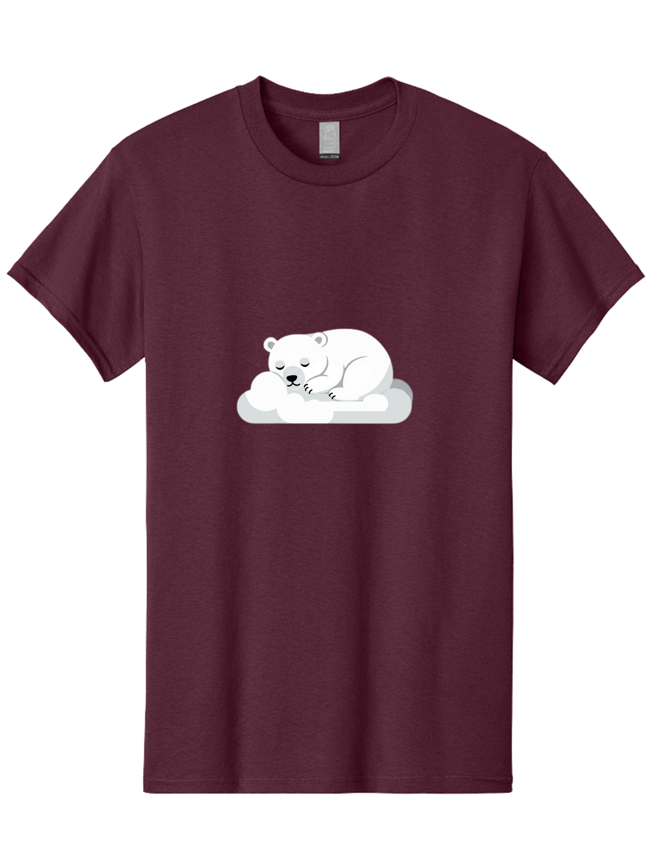 Polar-Bear-2 Men'S Graphic Tee, 100% Cotton, Comfortable Casual Summer Wear, Machine Washable, Sleeping Polar Bear, Cute Animal, Cartoon Character, Peaceful Slumber, Serene Atmosphere, Dreamy Clouds, Adorable Illustration, Calm And Relaxing Bae639