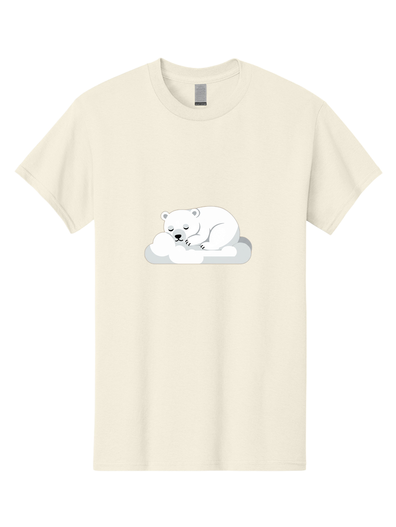 Polar-Bear-2 Men'S Graphic Tee, 100% Cotton, Comfortable Casual Summer Wear, Machine Washable, Sleeping Polar Bear, Cute Animal, Cartoon Character, Peaceful Slumber, Serene Atmosphere, Dreamy Clouds, Adorable Illustration, Calm And Relaxing Bae639