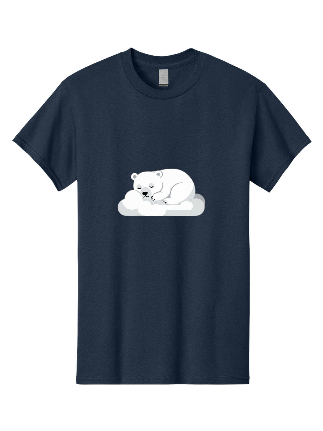 Polar-Bear-2 Men'S Graphic Tee, 100% Cotton, Comfortable Casual Summer Wear, Machine Washable, Sleeping Polar Bear, Cute Animal, Cartoon Character, Peaceful Slumber, Serene Atmosphere, Dreamy Clouds, Adorable Illustration, Calm And Relaxing Bae639
