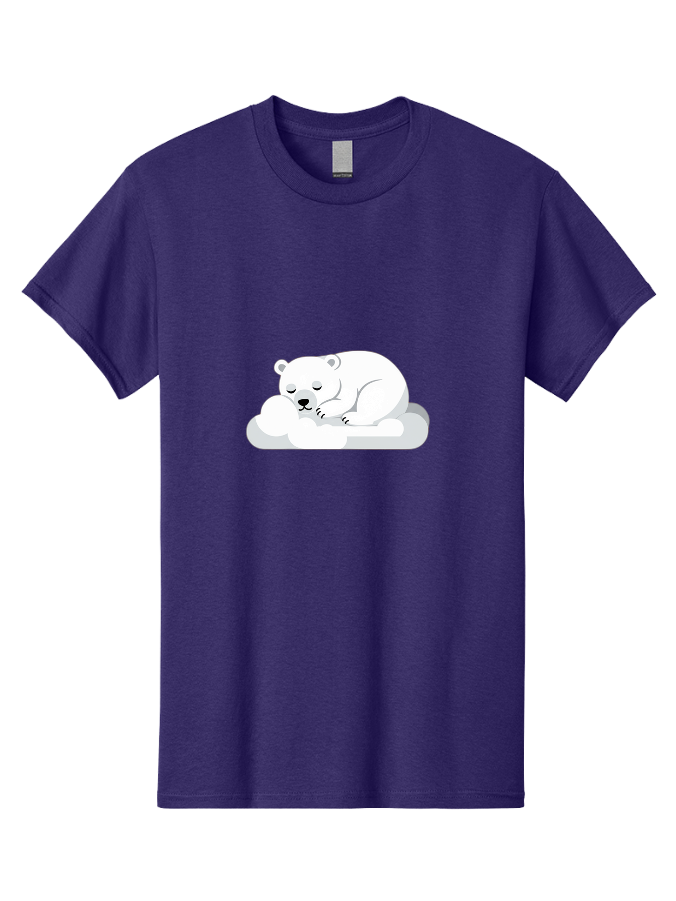 Polar-Bear-2 Men'S Graphic Tee, 100% Cotton, Comfortable Casual Summer Wear, Machine Washable, Sleeping Polar Bear, Cute Animal, Cartoon Character, Peaceful Slumber, Serene Atmosphere, Dreamy Clouds, Adorable Illustration, Calm And Relaxing Bae639