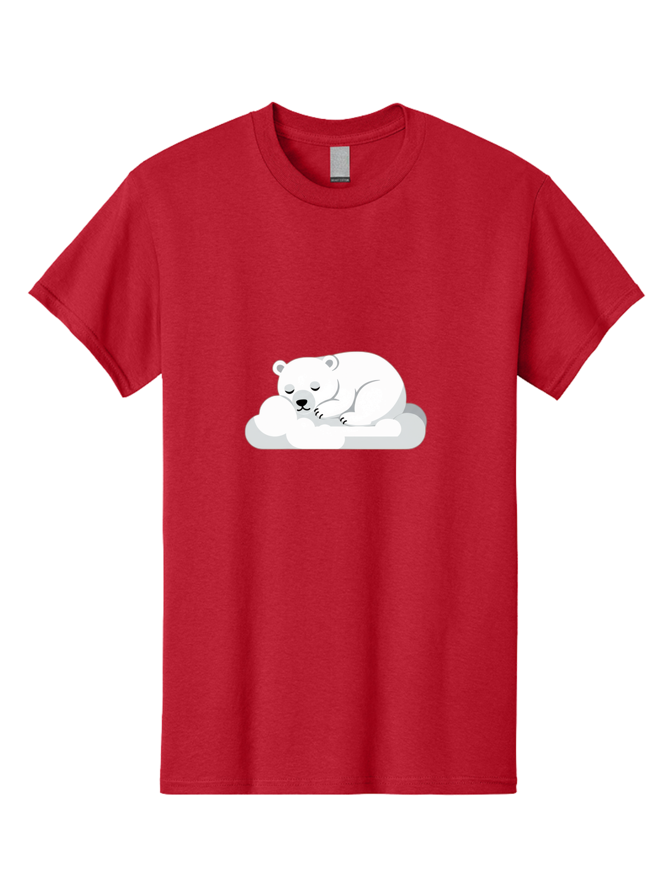 Polar-Bear-2 Men'S Graphic Tee, 100% Cotton, Comfortable Casual Summer Wear, Machine Washable, Sleeping Polar Bear, Cute Animal, Cartoon Character, Peaceful Slumber, Serene Atmosphere, Dreamy Clouds, Adorable Illustration, Calm And Relaxing Bae639