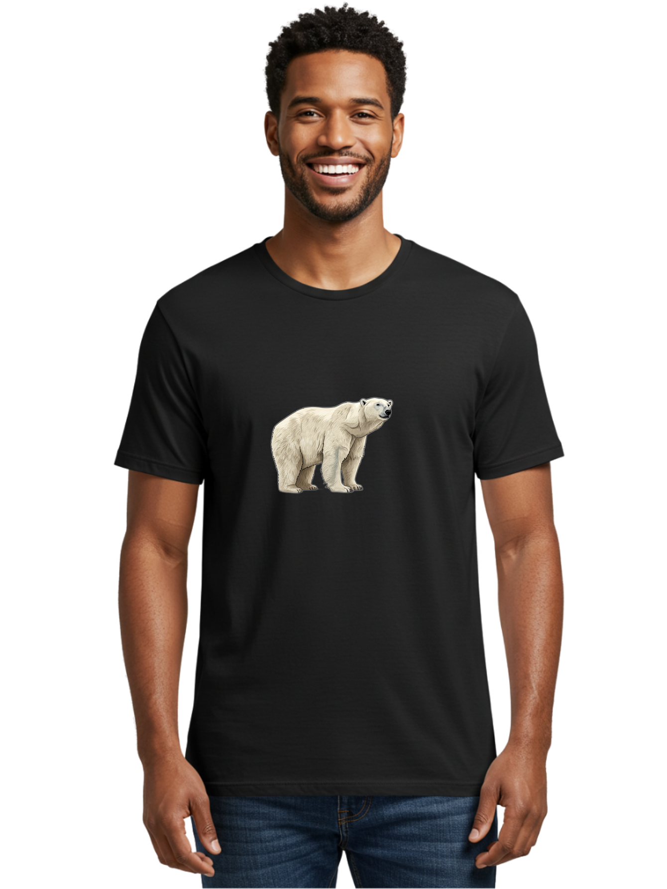 Polar-Bear-6 Men'S Graphic Tee, 100% Cotton, Comfortable Casual Summer Wear, Machine Washable, White Polar Bear, Arctic Wildlife, Large Mammal, Furry Creature, Carnivorous Animal, Majestic Creature, Wildlife Conservation, Polar Bear Species, Bae643