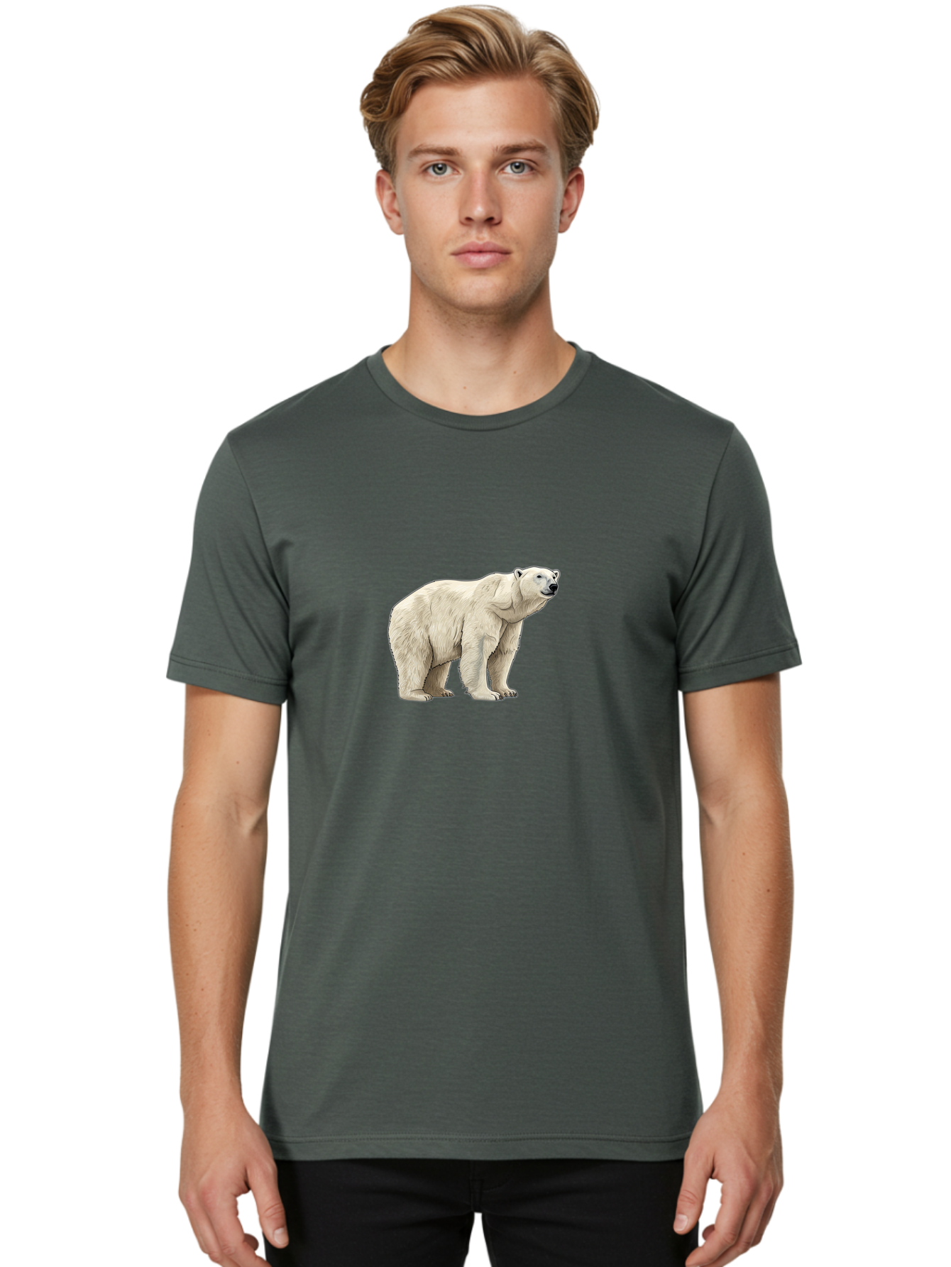 Polar-Bear-6 Men'S Graphic Tee, 100% Cotton, Comfortable Casual Summer Wear, Machine Washable, White Polar Bear, Arctic Wildlife, Large Mammal, Furry Creature, Carnivorous Animal, Majestic Creature, Wildlife Conservation, Polar Bear Species, Bae643