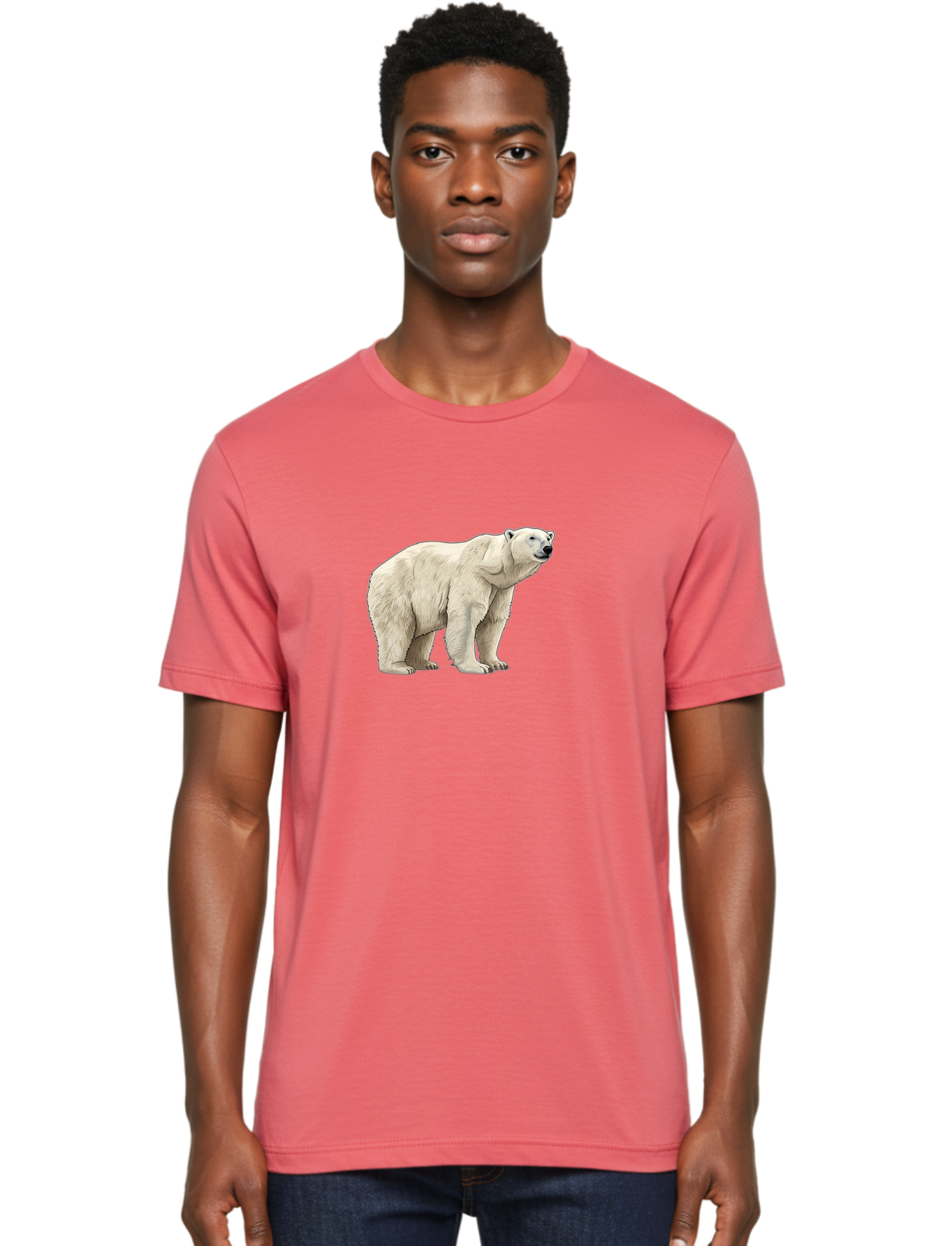 Polar-Bear-6 Men'S Graphic Tee, 100% Cotton, Comfortable Casual Summer Wear, Machine Washable, White Polar Bear, Arctic Wildlife, Large Mammal, Furry Creature, Carnivorous Animal, Majestic Creature, Wildlife Conservation, Polar Bear Species, Bae643