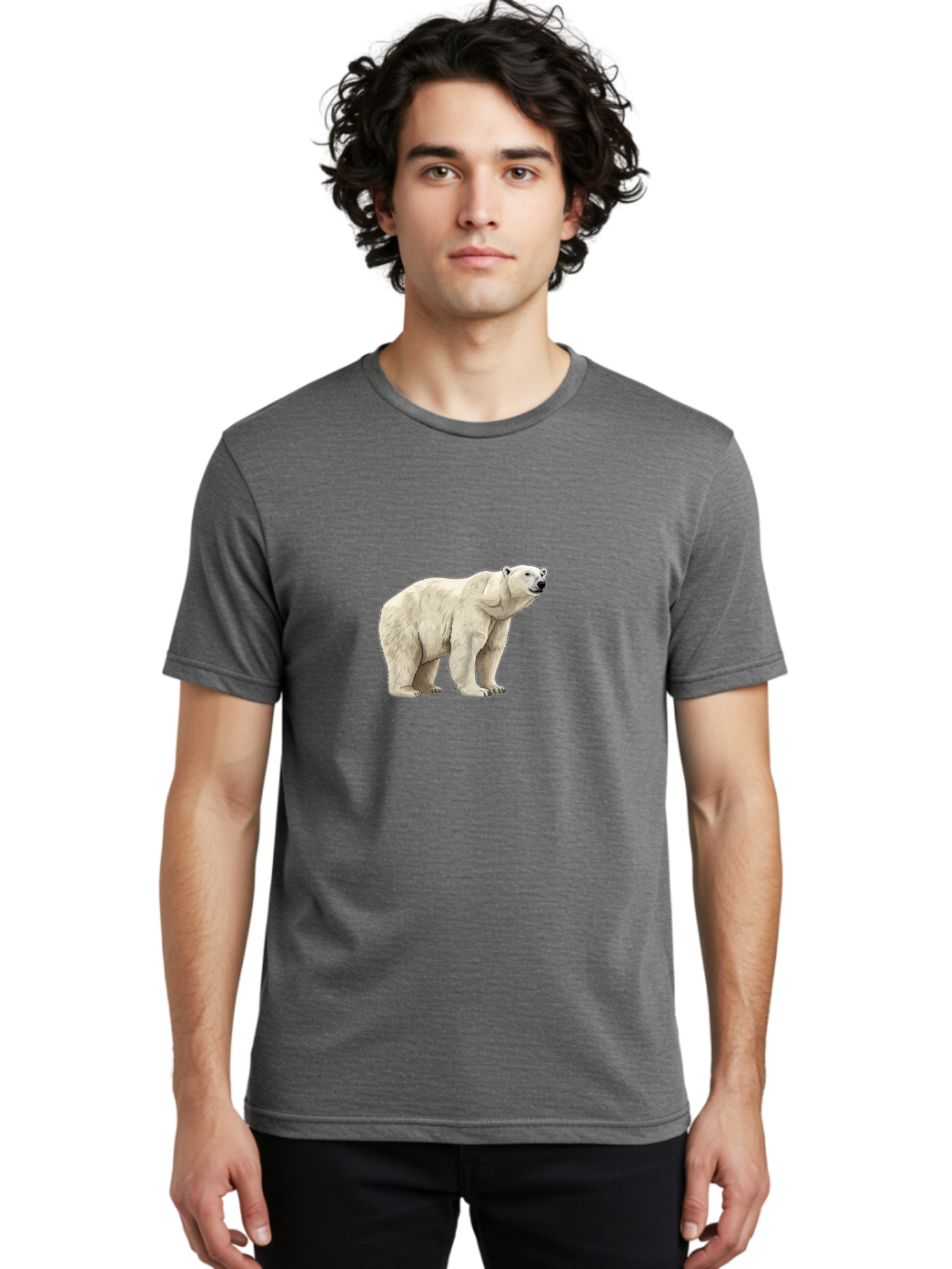 Polar-Bear-6 Men'S Graphic Tee, 100% Cotton, Comfortable Casual Summer Wear, Machine Washable, White Polar Bear, Arctic Wildlife, Large Mammal, Furry Creature, Carnivorous Animal, Majestic Creature, Wildlife Conservation, Polar Bear Species, Bae643