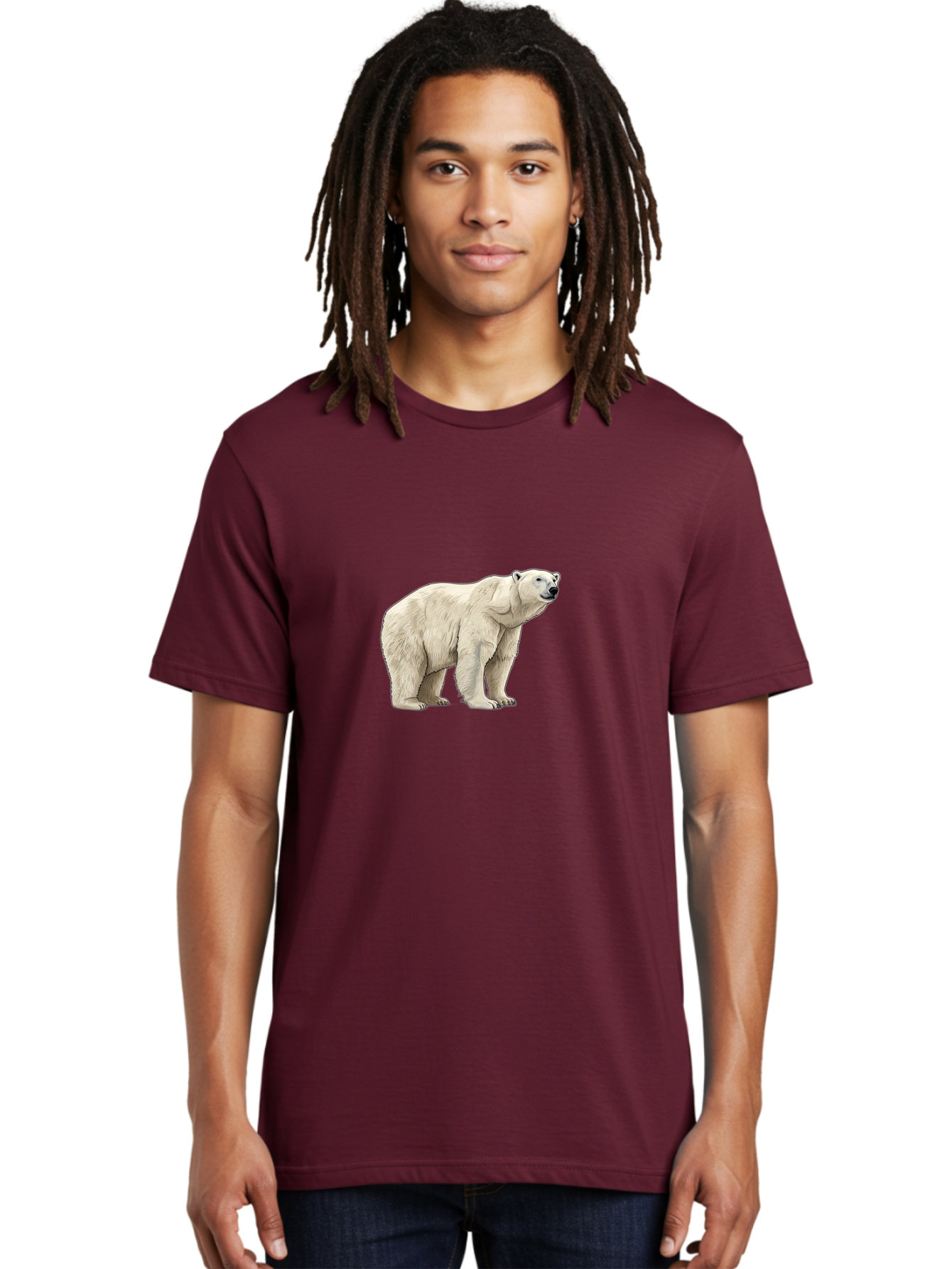 Polar-Bear-6 Men'S Graphic Tee, 100% Cotton, Comfortable Casual Summer Wear, Machine Washable, White Polar Bear, Arctic Wildlife, Large Mammal, Furry Creature, Carnivorous Animal, Majestic Creature, Wildlife Conservation, Polar Bear Species, Bae643