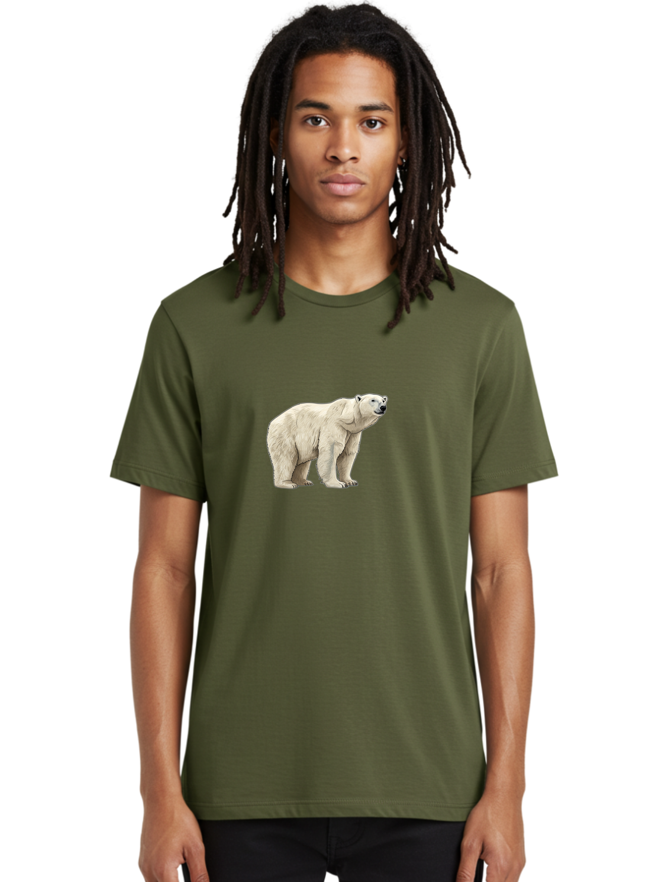 Polar-Bear-6 Men'S Graphic Tee, 100% Cotton, Comfortable Casual Summer Wear, Machine Washable, White Polar Bear, Arctic Wildlife, Large Mammal, Furry Creature, Carnivorous Animal, Majestic Creature, Wildlife Conservation, Polar Bear Species, Bae643