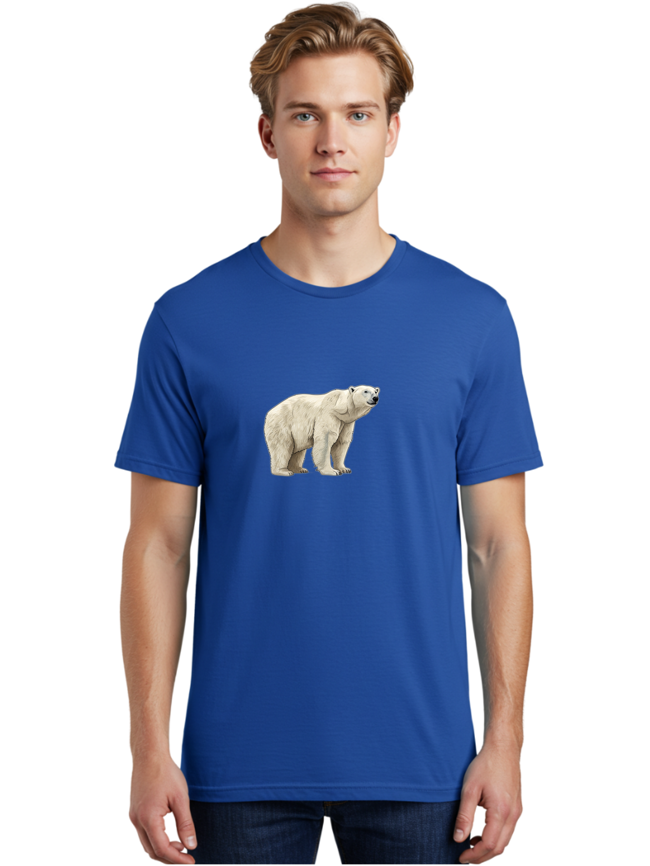 Polar-Bear-6 Men'S Graphic Tee, 100% Cotton, Comfortable Casual Summer Wear, Machine Washable, White Polar Bear, Arctic Wildlife, Large Mammal, Furry Creature, Carnivorous Animal, Majestic Creature, Wildlife Conservation, Polar Bear Species, Bae643