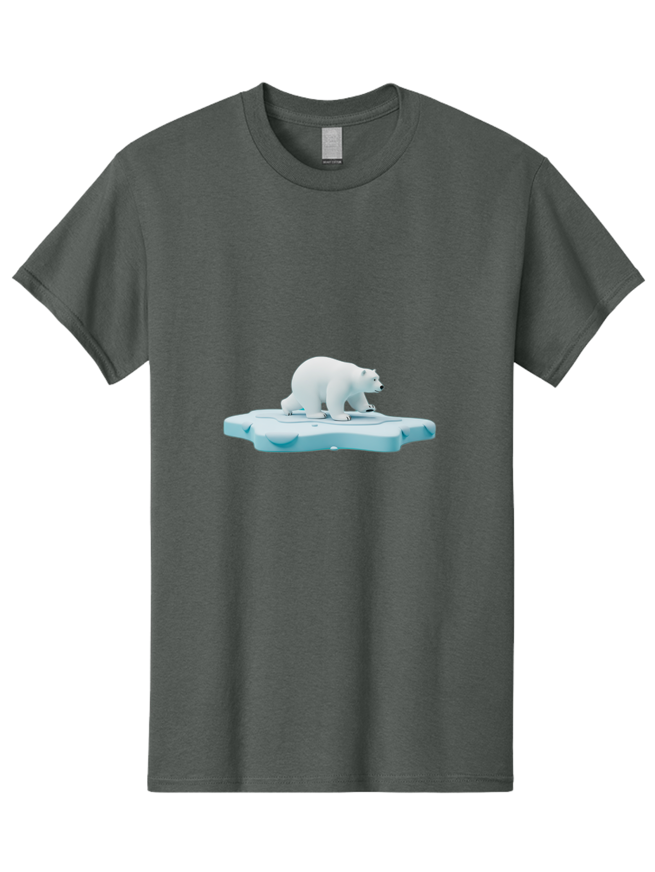 Polar-Bear-7 Men'S Graphic Tee, 100% Cotton, Comfortable Casual Summer Wear, Machine Washable, Polar Bear On Ice, Arctic Wildlife, Endangered Species, Climate Change, White Bear, Icy Landscape, Frozen Habitat Bae644