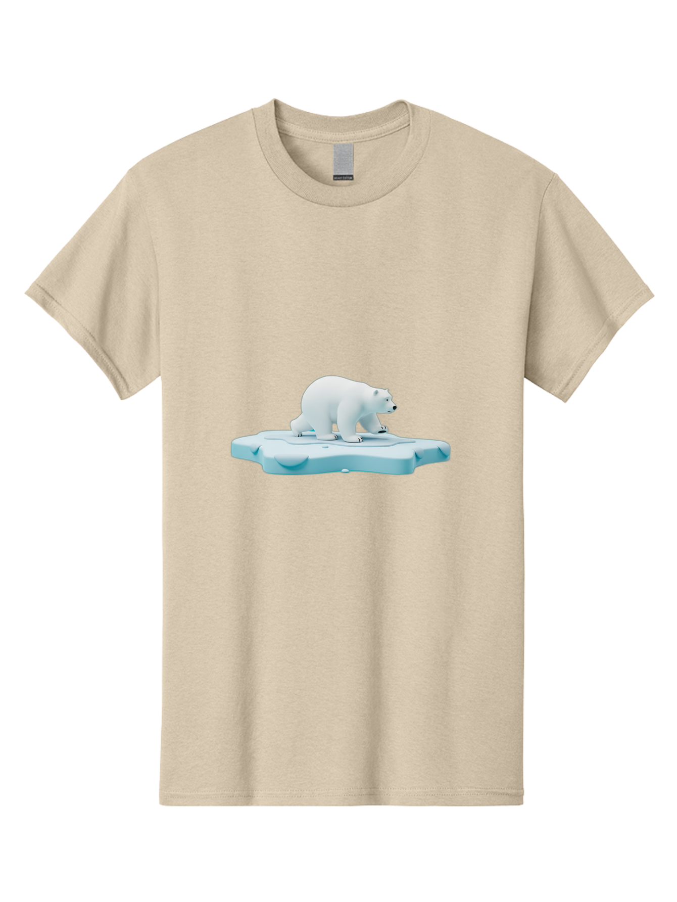 Polar-Bear-7 Men'S Graphic Tee, 100% Cotton, Comfortable Casual Summer Wear, Machine Washable, Polar Bear On Ice, Arctic Wildlife, Endangered Species, Climate Change, White Bear, Icy Landscape, Frozen Habitat Bae644
