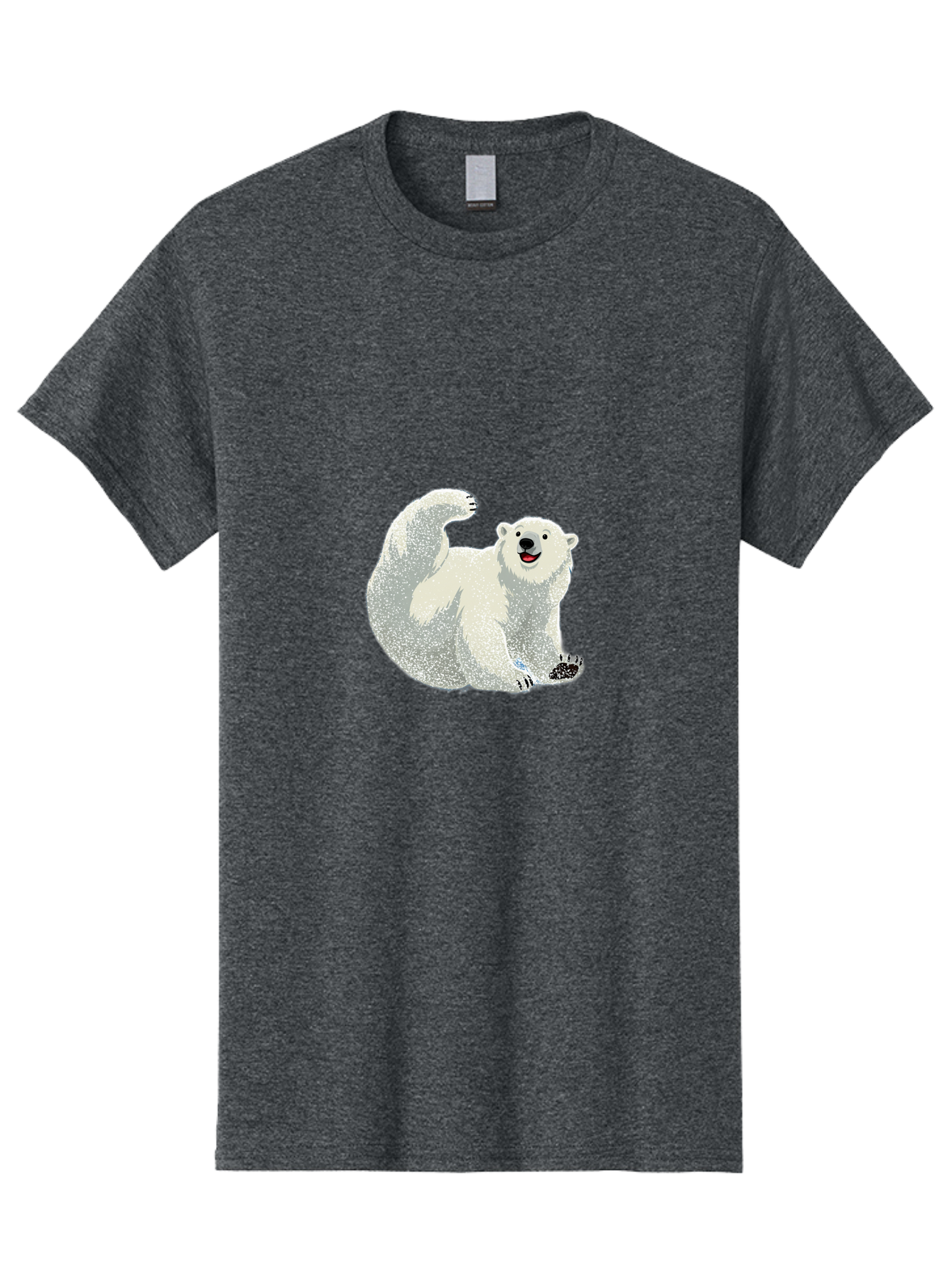 Polar-Bear-8 Men'S Graphic Tee, 100% Cotton, Comfortable Casual Summer Wear, Machine Washable, Polar Bear, Cartoon Polar Bear, White Bear, Playful Bear, Happy Bear, Bear With One Paw Up, Wild Animal, Cute Bear, Bear Illustration Bae645