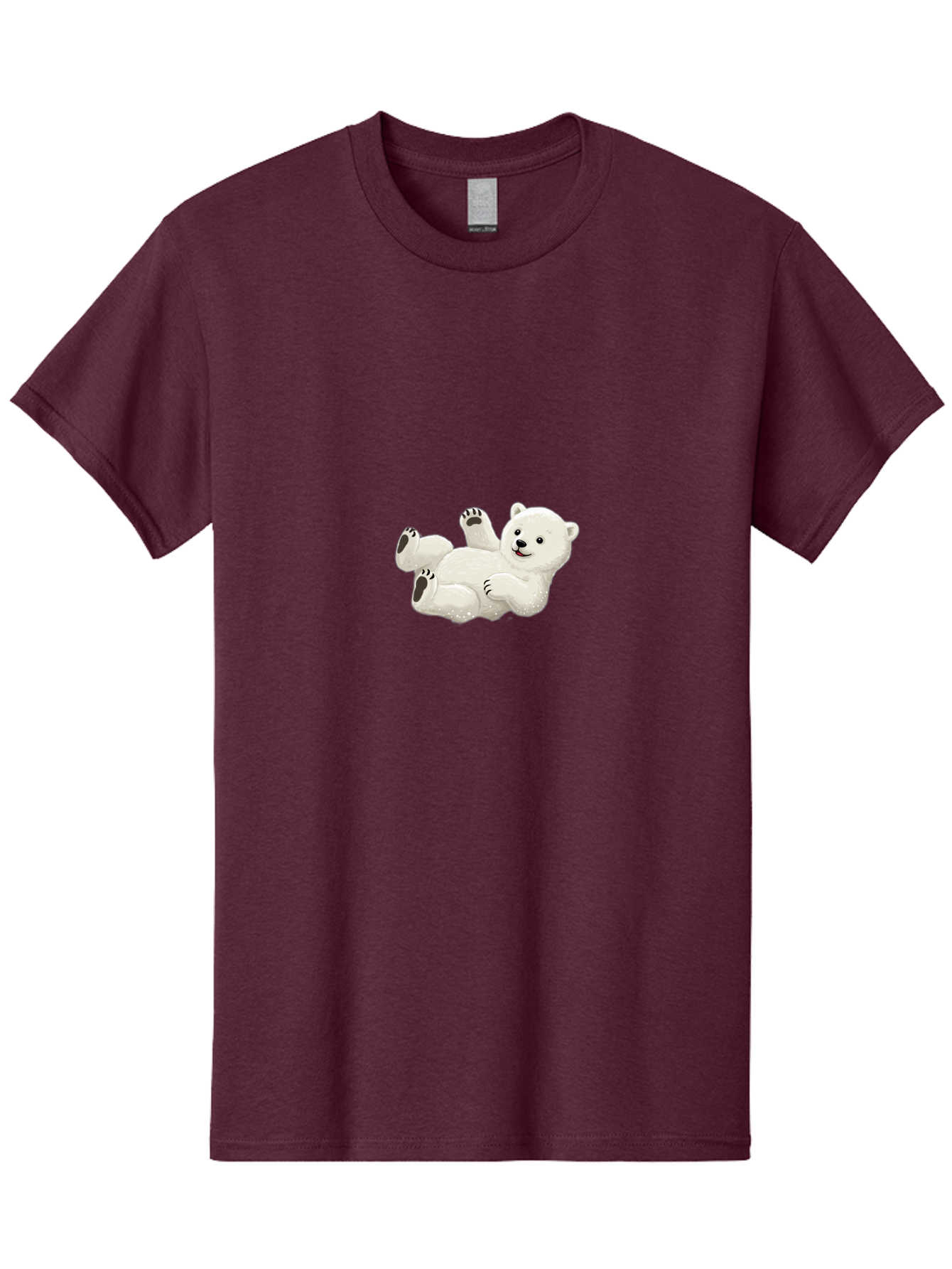 Polar-Bear-9 Men'S Graphic Tee, 100% Cotton, Comfortable Casual Summer Wear, Machine Washable, Polar Bear Lying On Its Back, Playful Pose, Cute Expression, White Fur, Black Nose, Cartoon Style, Adorable Animal, Funny Character, Bae646
