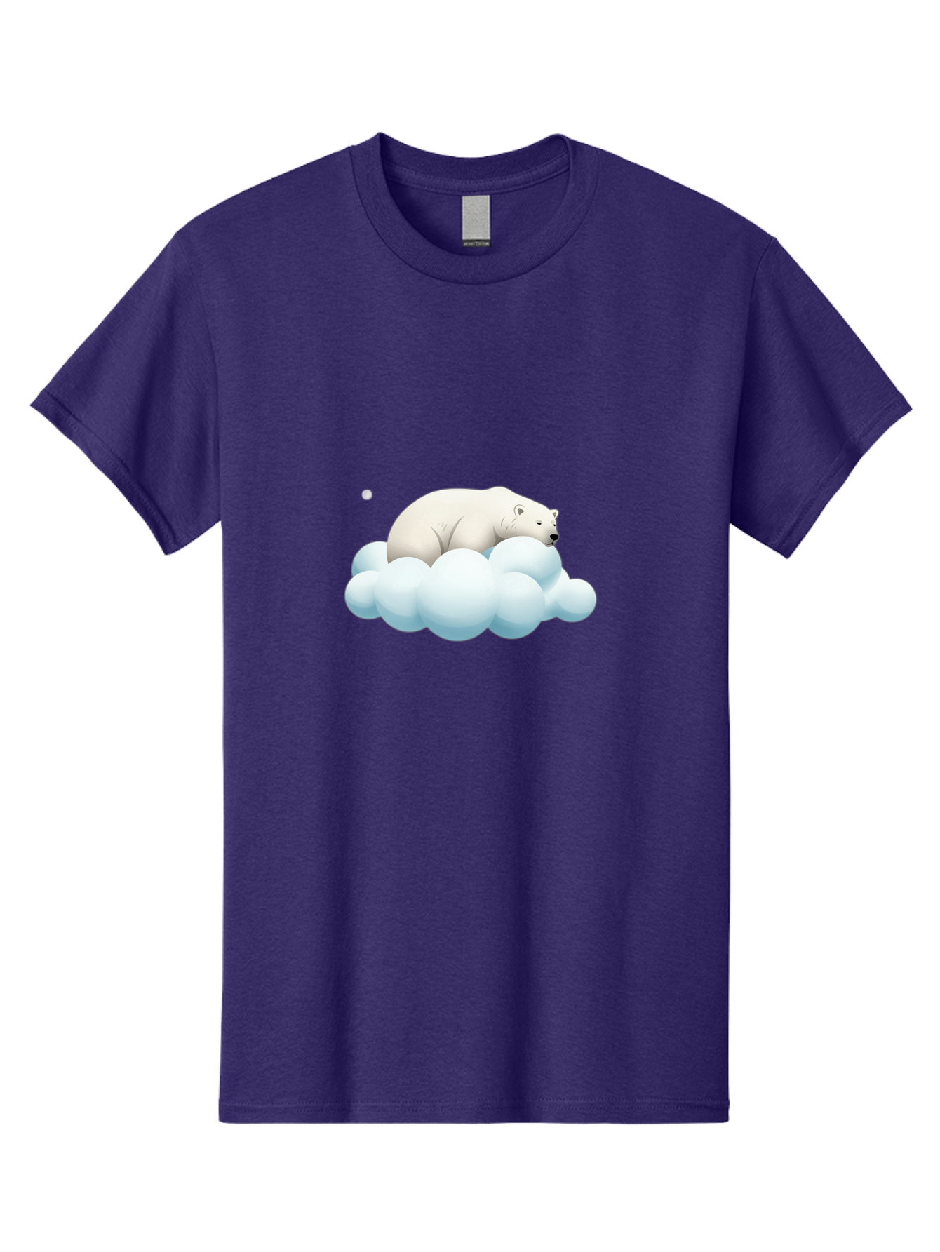 Polar-Bear-On-Cloud-3 Men'S Graphic Tee, 100% Cotton, Comfortable Casual Summer Wear, Machine Washable, Sleeping Polar Bear, Cloud, Serene Scene, Cute Cartoon, Digital Art, Fluffy Clouds, Polar Bear On Cloud, Dreamy Atmosphere, Bae662