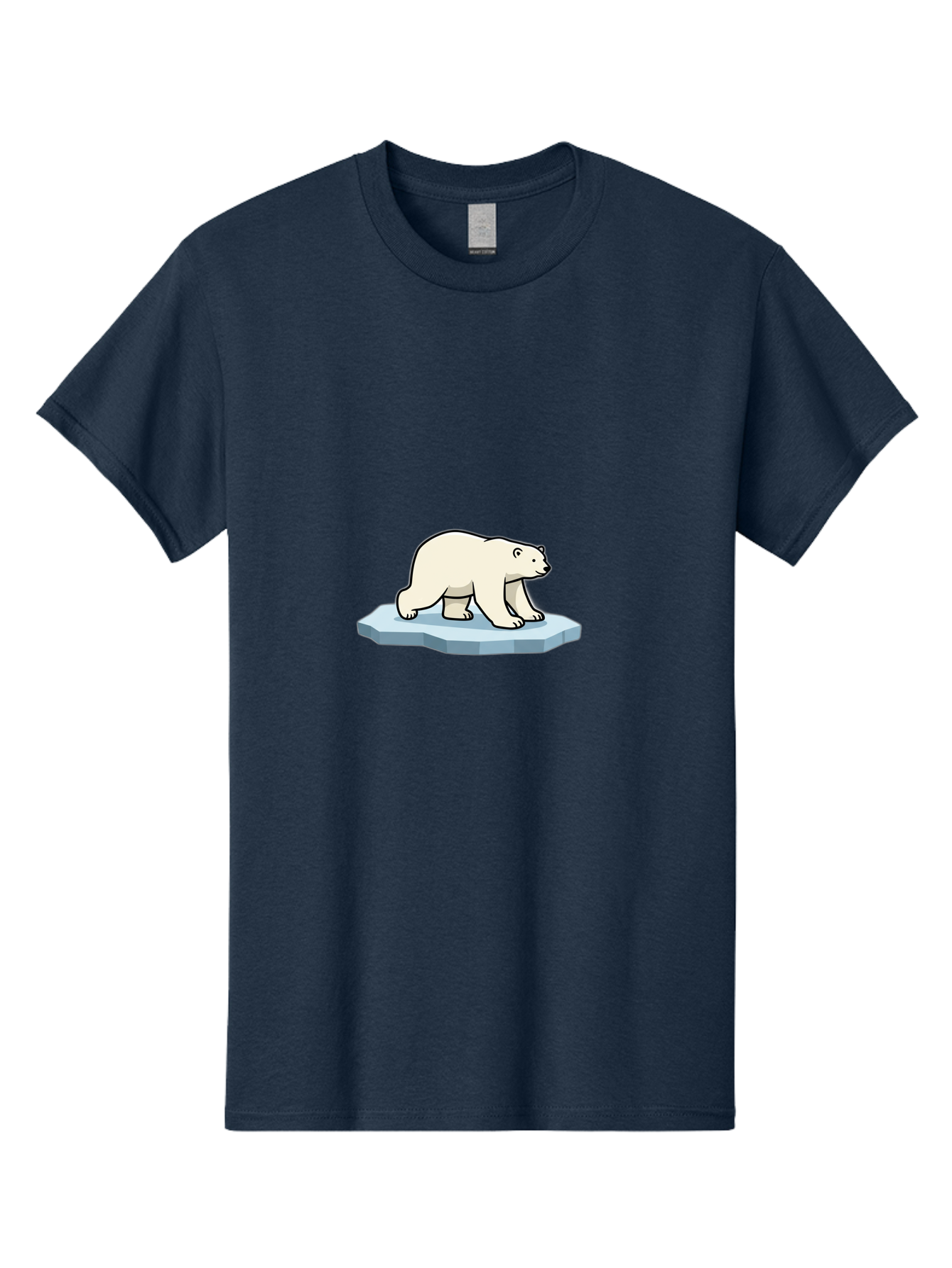 Polar-Bear-On-Iceberg-1 Men'S Graphic Tee, 100% Cotton, Comfortable Casual Summer Wear, Machine Washable, Polar Bear On Ice, Arctic Wildlife, Cartoon Polar Bear, Ice Floe, Cold Climate, Winter Scene, Wild Animal, Polar Bear Walking Bae664