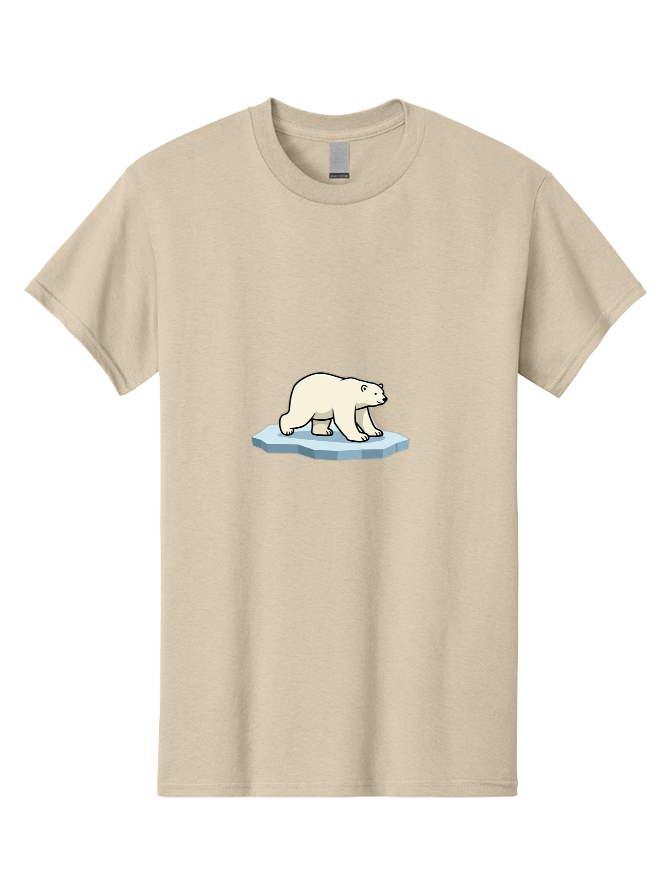 Polar-Bear-On-Iceberg-1 Men'S Graphic Tee, 100% Cotton, Comfortable Casual Summer Wear, Machine Washable, Polar Bear On Ice, Arctic Wildlife, Cartoon Polar Bear, Ice Floe, Cold Climate, Winter Scene, Wild Animal, Polar Bear Walking Bae664