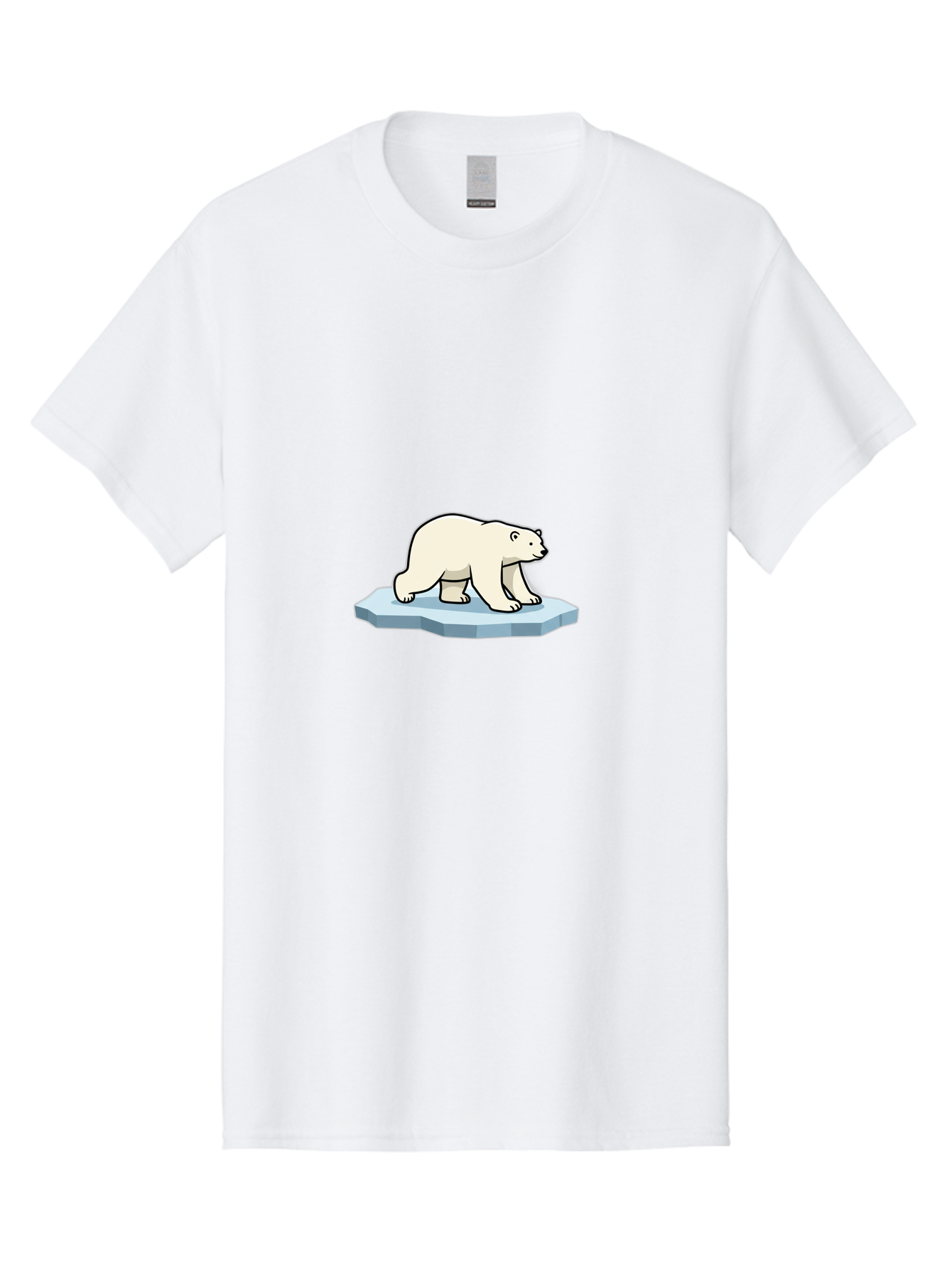 Polar-Bear-On-Iceberg-1 Men'S Graphic Tee, 100% Cotton, Comfortable Casual Summer Wear, Machine Washable, Polar Bear On Ice, Arctic Wildlife, Cartoon Polar Bear, Ice Floe, Cold Climate, Winter Scene, Wild Animal, Polar Bear Walking Bae664