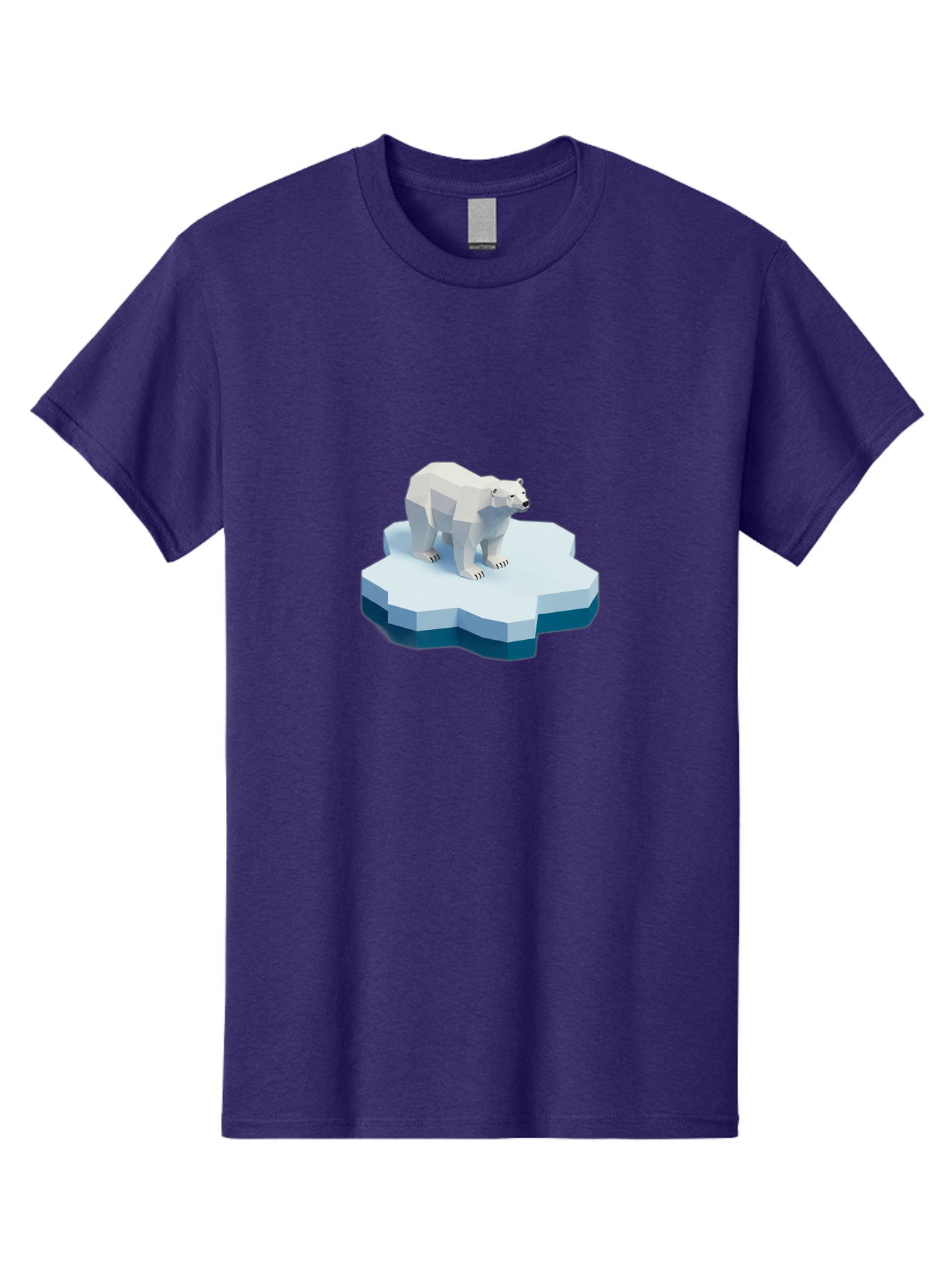 Polar-Bear-On-Iceberg Men'S Graphic Tee, 100% Cotton, Comfortable Casual Summer Wear, Machine Washable, Polar Bear On Iceberg, Low Poly Art, White Bear, Geometric Shapes, Icy Landscape, Arctic Wildlife, Climate Change, Cold Temperatures, Bae666