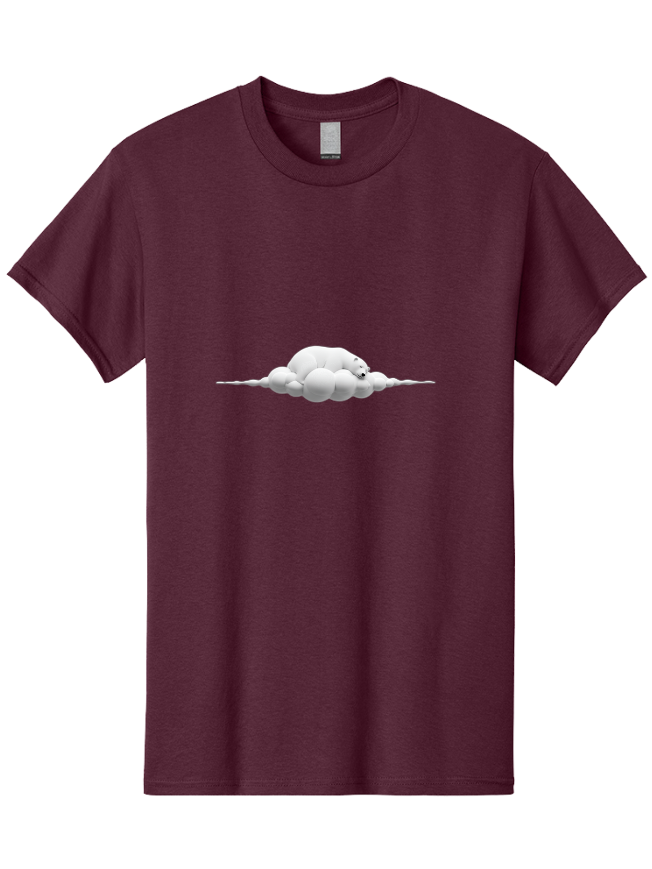 Polar-Bear-Sleeping-On-Cloud Men'S Graphic Tee, 100% Cotton, Comfortable Casual Summer Wear, Machine Washable, Sleeping Polar Bear, Fluffy Cloud, Peaceful Scene, Serene Atmosphere, Calming Image, Dreamy Landscape, Polar Bear On Cloud, Bae668