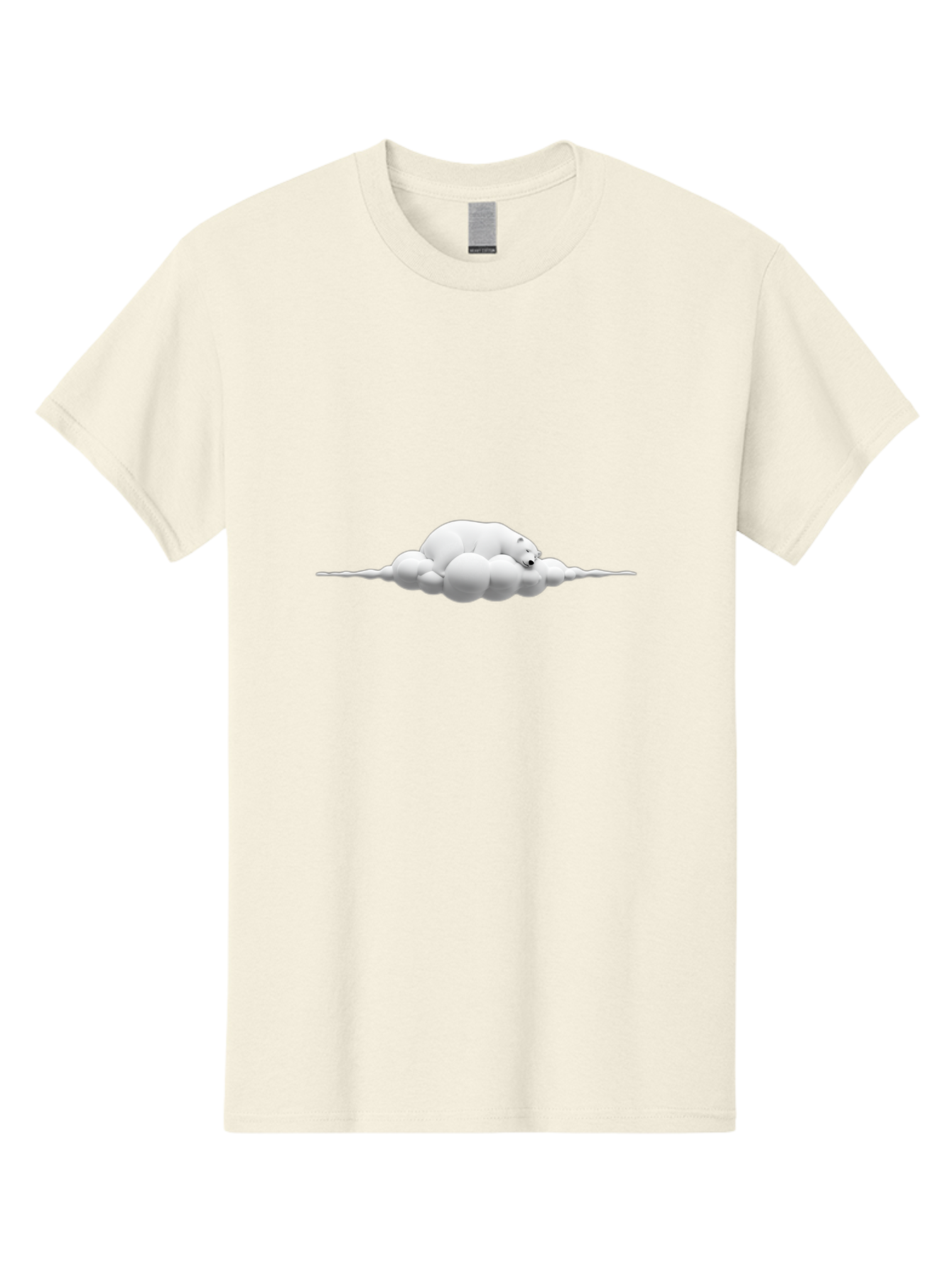Polar-Bear-Sleeping-On-Cloud Men'S Graphic Tee, 100% Cotton, Comfortable Casual Summer Wear, Machine Washable, Sleeping Polar Bear, Fluffy Cloud, Peaceful Scene, Serene Atmosphere, Calming Image, Dreamy Landscape, Polar Bear On Cloud, Bae668