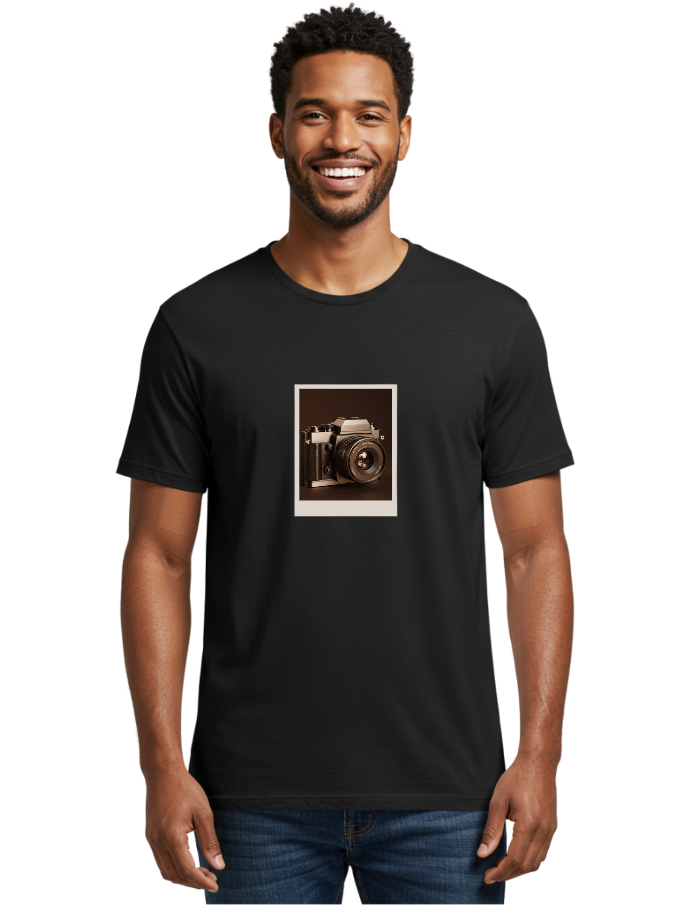 Polaroid-Camera-2 Men'S Graphic Tee, 100% Cotton, Comfortable Casual Summer Wear, Machine Washable, Vintage Camera, Polaroid Photo, Retro Style, Instant Camera, Classic Photography, Nostalgic, Film Camera, Photography Equipment Bae682