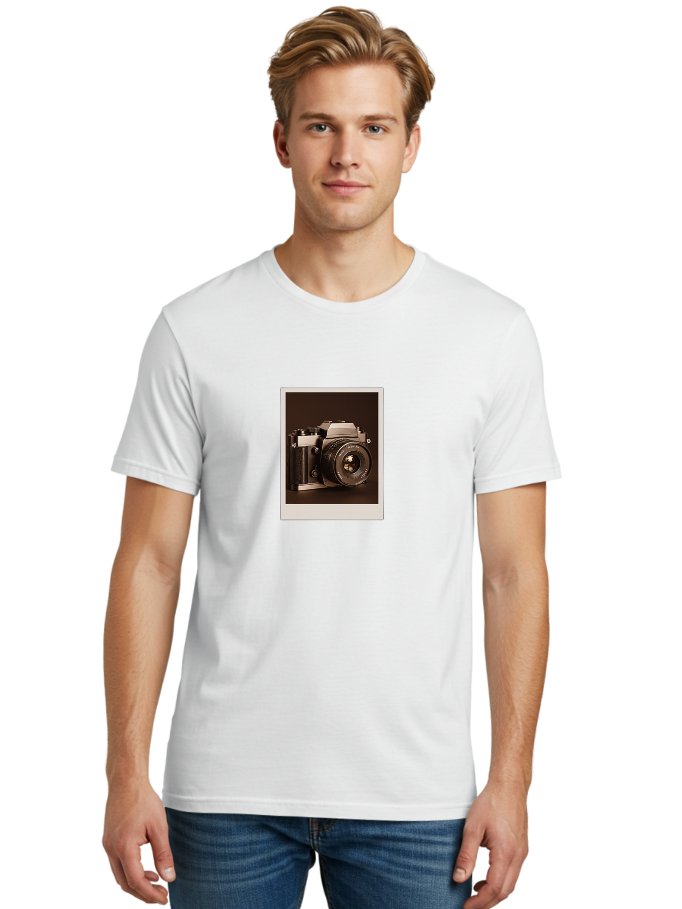 Polaroid-Camera-2 Men'S Graphic Tee, 100% Cotton, Comfortable Casual Summer Wear, Machine Washable, Vintage Camera, Polaroid Photo, Retro Style, Instant Camera, Classic Photography, Nostalgic, Film Camera, Photography Equipment Bae682
