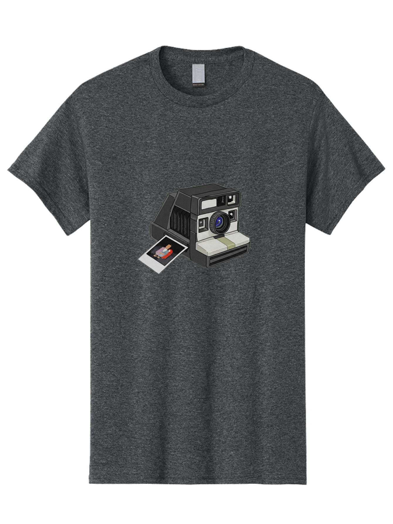 Polaroid-Camera-7 Men'S Graphic Tee, 100% Cotton, Comfortable Casual Summer Wear, Machine Washable, Polaroid Camera, Instant Photo, Nostalgic Technology, Retro Photography, Developed Picture, Square Format, Close-Up Shot, Digital Illustration Bae687