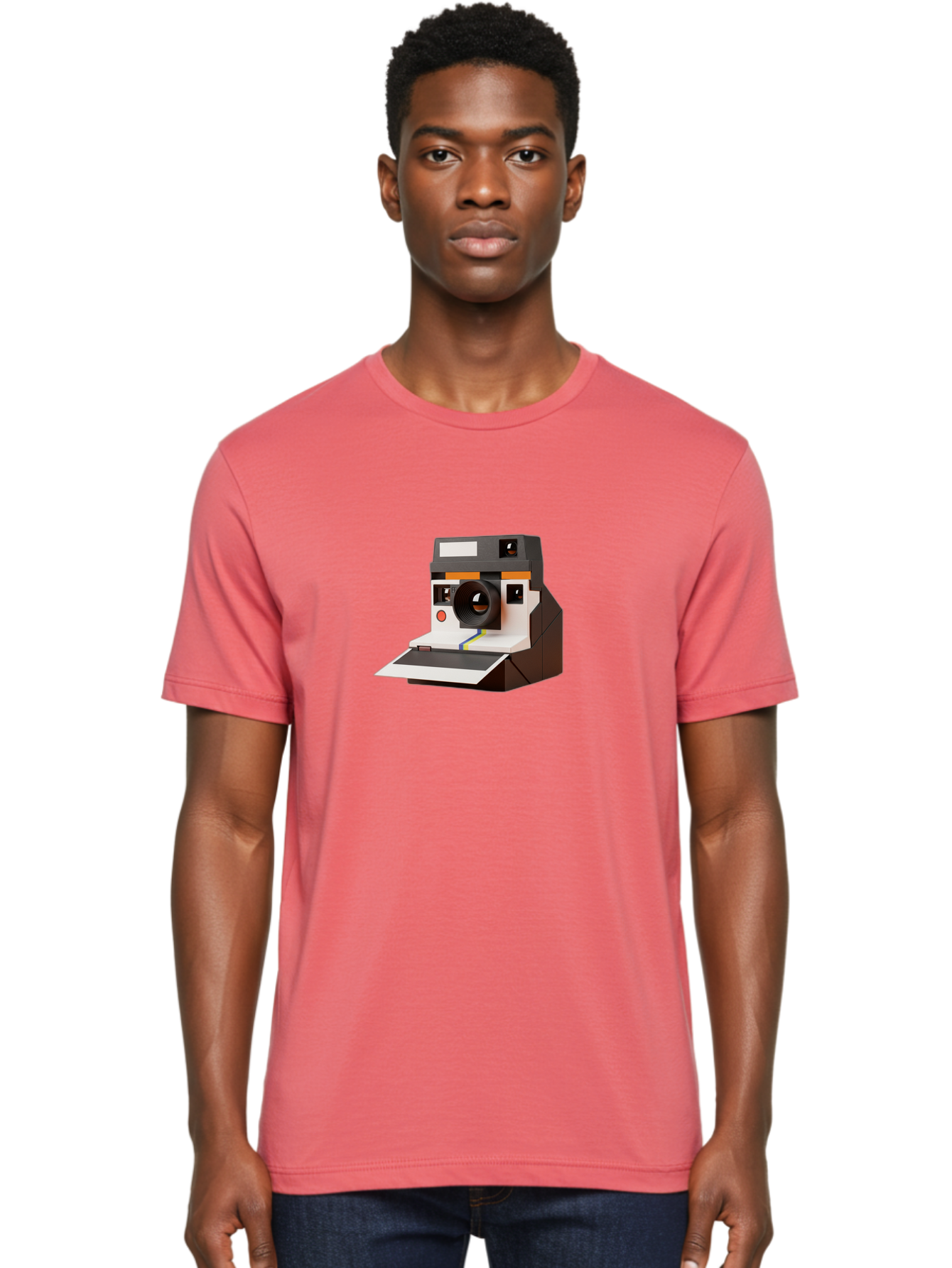 Polaroid-Camera-8 Men'S Graphic Tee, 100% Cotton, Comfortable Casual Summer Wear, Machine Washable, Vintage Camera, Instant Photography, Retro Technology, Analog Camera, Nostalgic Design, Photography Equipment, Classic Style Bae688