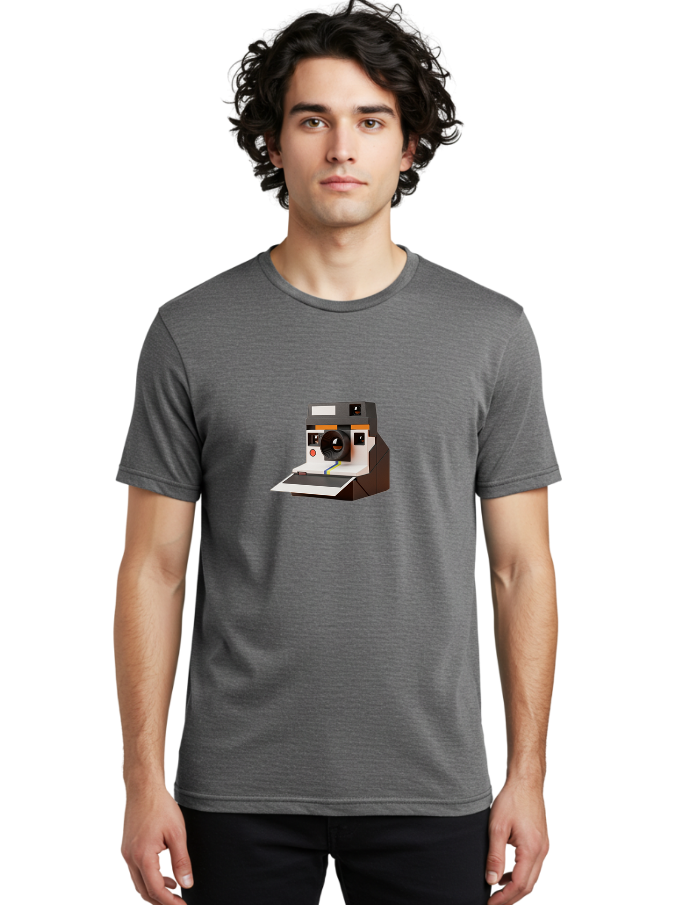 Polaroid-Camera-8 Men'S Graphic Tee, 100% Cotton, Comfortable Casual Summer Wear, Machine Washable, Vintage Camera, Instant Photography, Retro Technology, Analog Camera, Nostalgic Design, Photography Equipment, Classic Style Bae688
