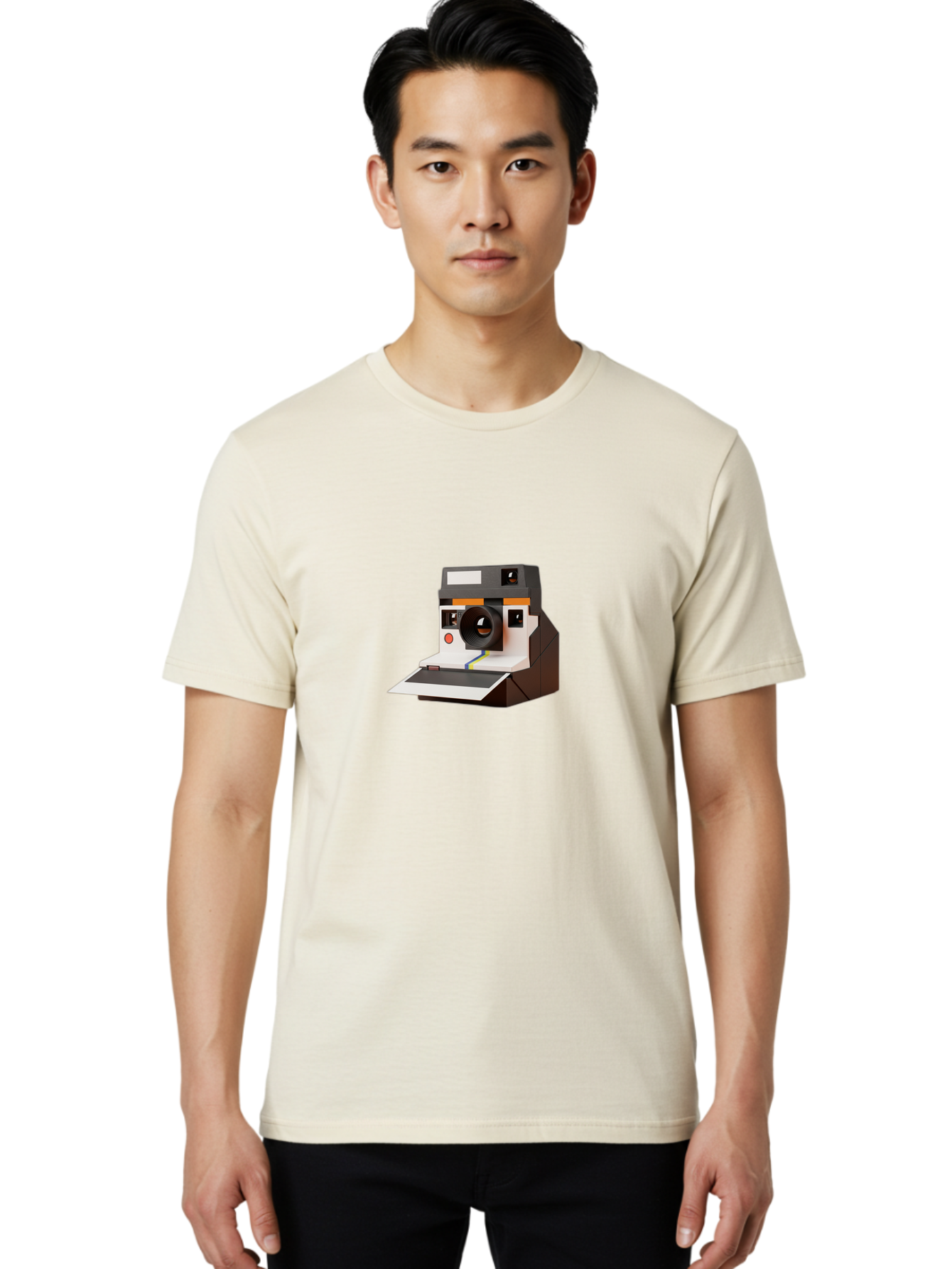 Polaroid-Camera-8 Men'S Graphic Tee, 100% Cotton, Comfortable Casual Summer Wear, Machine Washable, Vintage Camera, Instant Photography, Retro Technology, Analog Camera, Nostalgic Design, Photography Equipment, Classic Style Bae688