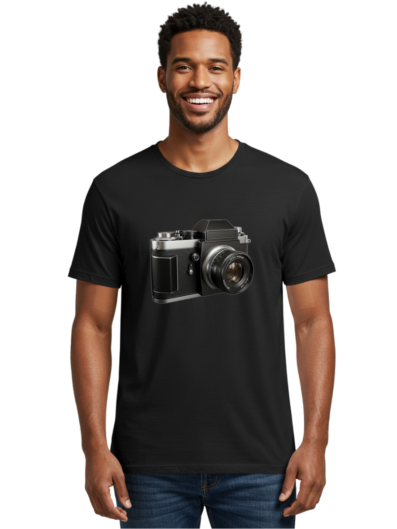 Praktica Men'S Graphic Tee, 100% Cotton, Comfortable Casual Summer Wear, Machine Washable, Vintage Camera, Photography Equipment, Classic Design, Black Camera Body, Lens Details, Optical Viewfinder, Shutter Release, Photography Gear, Bae692