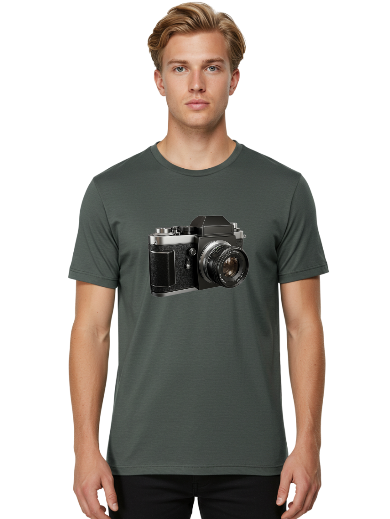 Praktica Men'S Graphic Tee, 100% Cotton, Comfortable Casual Summer Wear, Machine Washable, Vintage Camera, Photography Equipment, Classic Design, Black Camera Body, Lens Details, Optical Viewfinder, Shutter Release, Photography Gear, Bae692