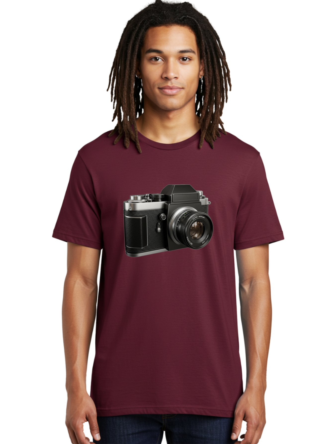 Praktica Men'S Graphic Tee, 100% Cotton, Comfortable Casual Summer Wear, Machine Washable, Vintage Camera, Photography Equipment, Classic Design, Black Camera Body, Lens Details, Optical Viewfinder, Shutter Release, Photography Gear, Bae692