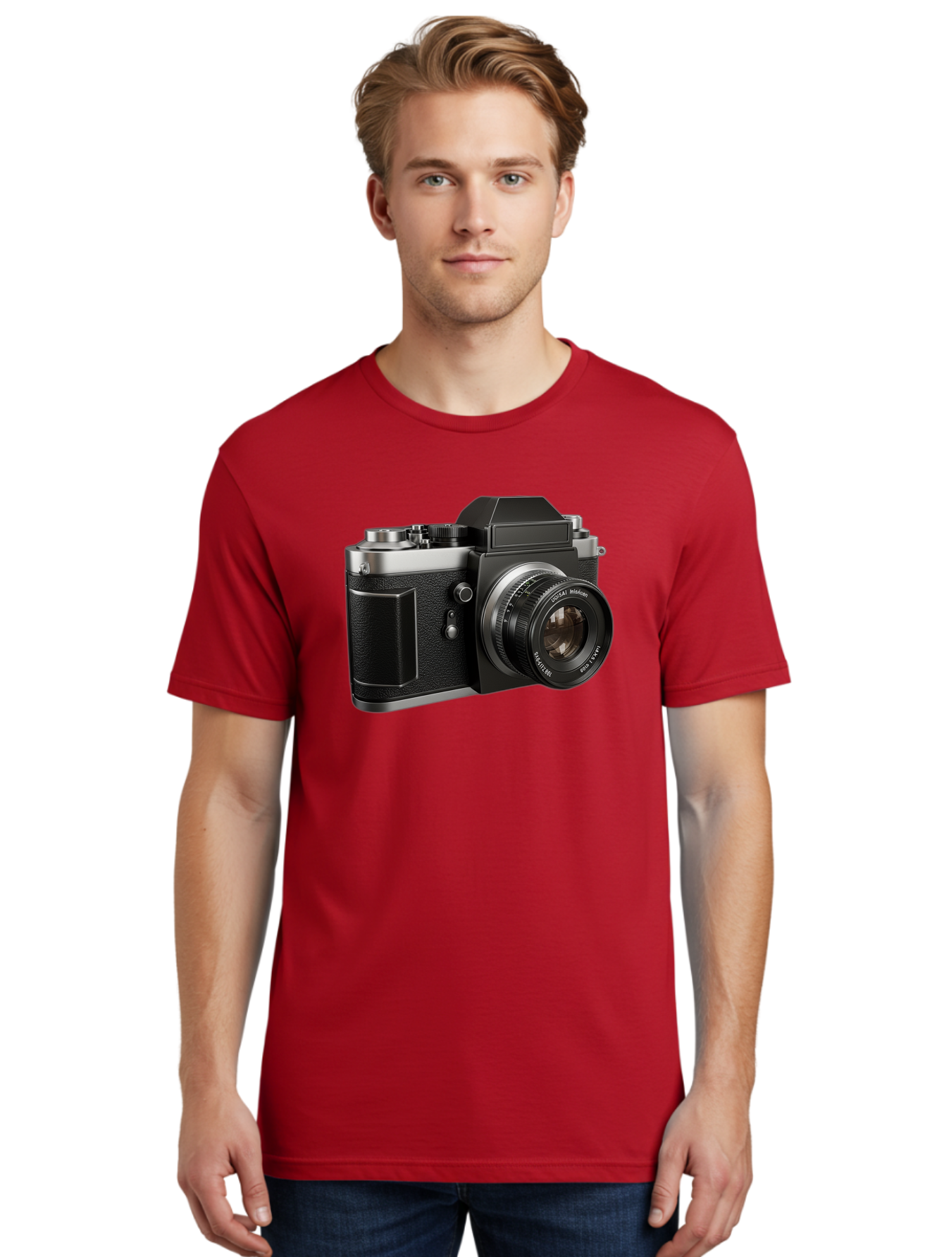 Praktica Men'S Graphic Tee, 100% Cotton, Comfortable Casual Summer Wear, Machine Washable, Vintage Camera, Photography Equipment, Classic Design, Black Camera Body, Lens Details, Optical Viewfinder, Shutter Release, Photography Gear, Bae692