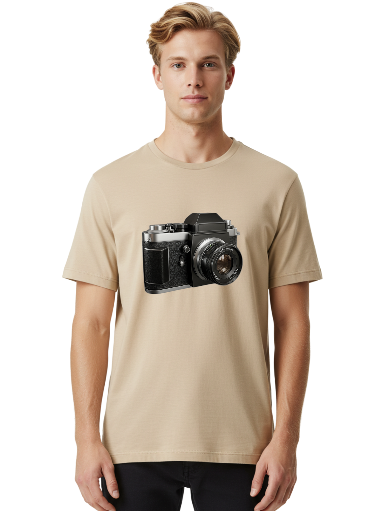 Praktica Men'S Graphic Tee, 100% Cotton, Comfortable Casual Summer Wear, Machine Washable, Vintage Camera, Photography Equipment, Classic Design, Black Camera Body, Lens Details, Optical Viewfinder, Shutter Release, Photography Gear, Bae692