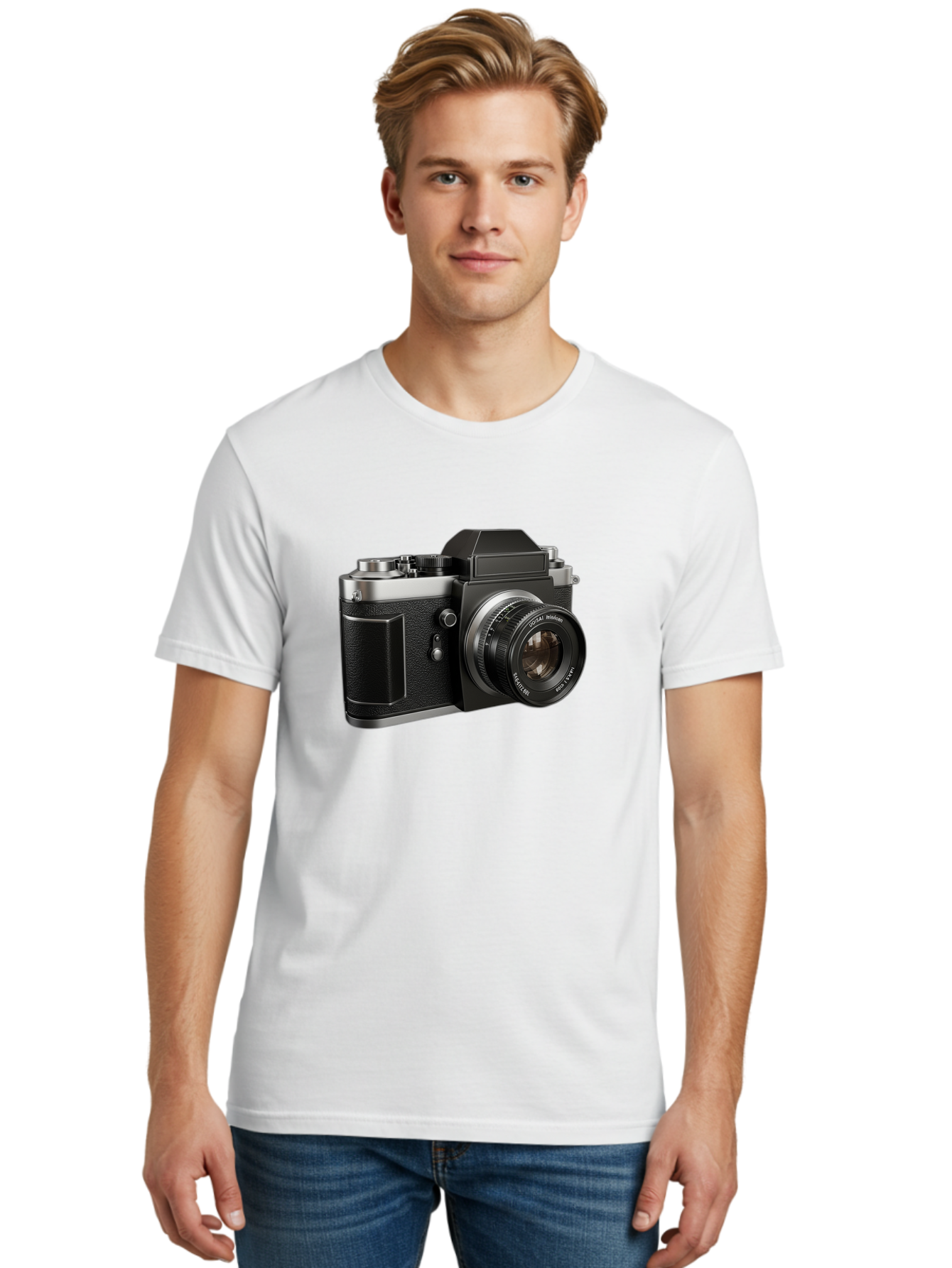 Praktica Men'S Graphic Tee, 100% Cotton, Comfortable Casual Summer Wear, Machine Washable, Vintage Camera, Photography Equipment, Classic Design, Black Camera Body, Lens Details, Optical Viewfinder, Shutter Release, Photography Gear, Bae692