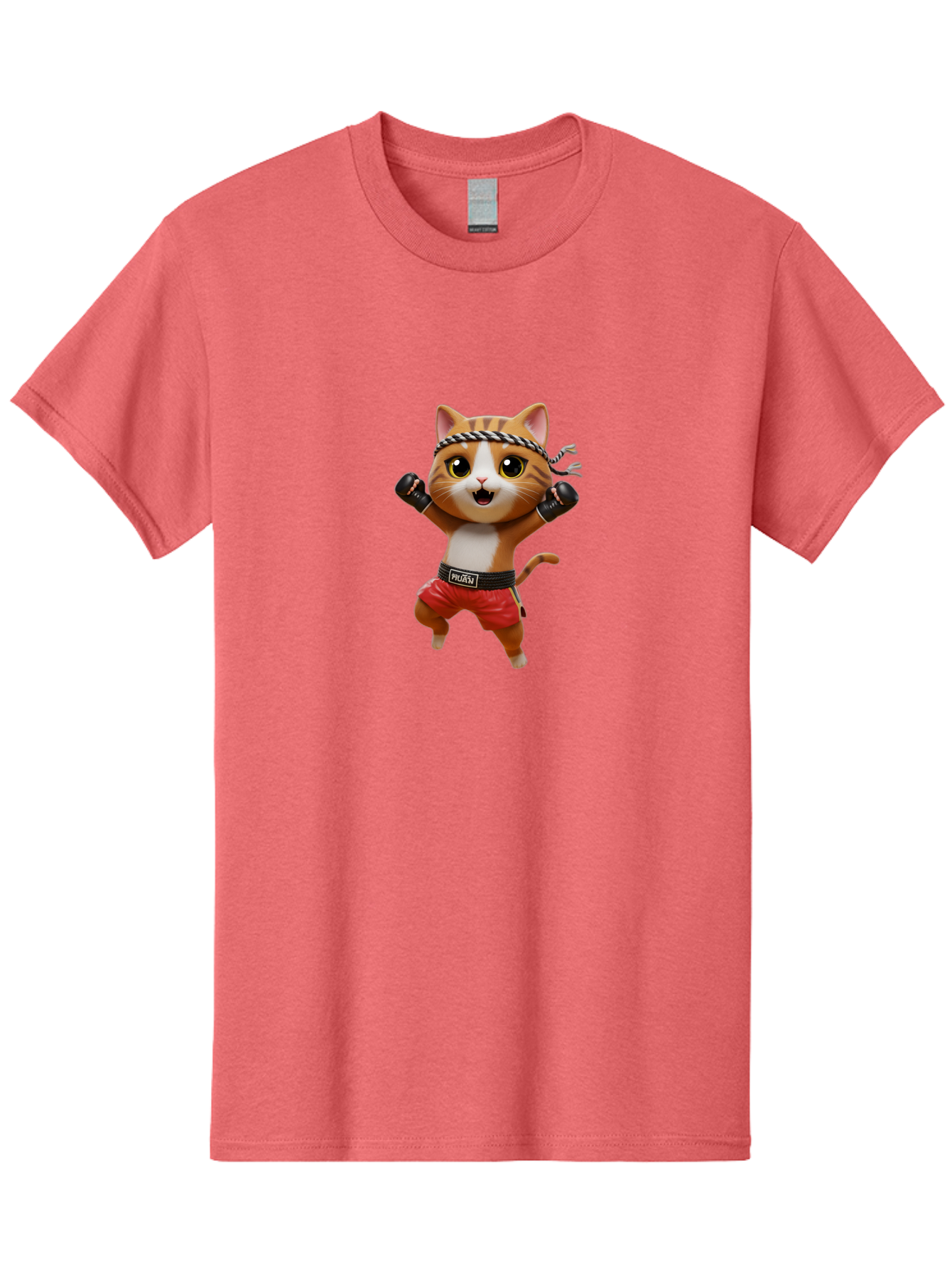 Puma-Cat Men'S Graphic Tee, 100% Cotton, Comfortable Casual Summer Wear, Machine Washable, Cartoon Cat In Boxing Attire, Pudim Belt, Boxing Gloves, Determined Expression, Funny Animal Character, Playful Design, Sports-Themed Illustration, Bae694