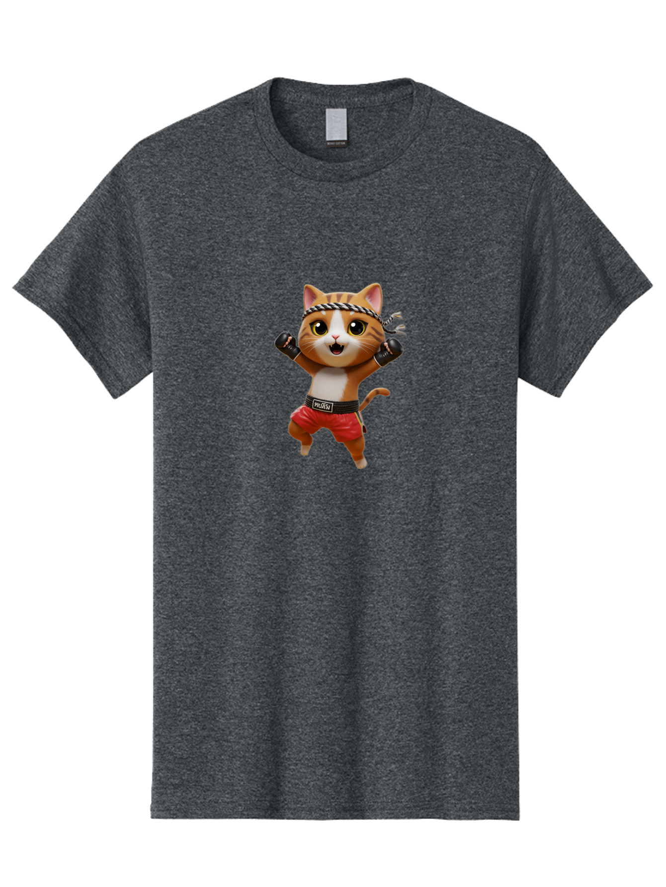 Puma-Cat Men'S Graphic Tee, 100% Cotton, Comfortable Casual Summer Wear, Machine Washable, Cartoon Cat In Boxing Attire, Pudim Belt, Boxing Gloves, Determined Expression, Funny Animal Character, Playful Design, Sports-Themed Illustration, Bae694