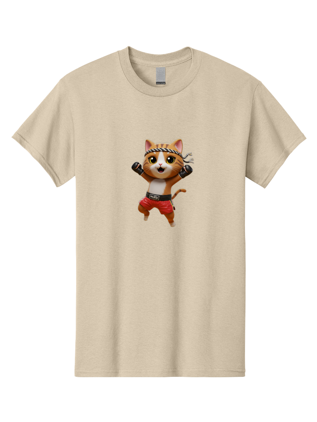 Puma-Cat Men'S Graphic Tee, 100% Cotton, Comfortable Casual Summer Wear, Machine Washable, Cartoon Cat In Boxing Attire, Pudim Belt, Boxing Gloves, Determined Expression, Funny Animal Character, Playful Design, Sports-Themed Illustration, Bae694