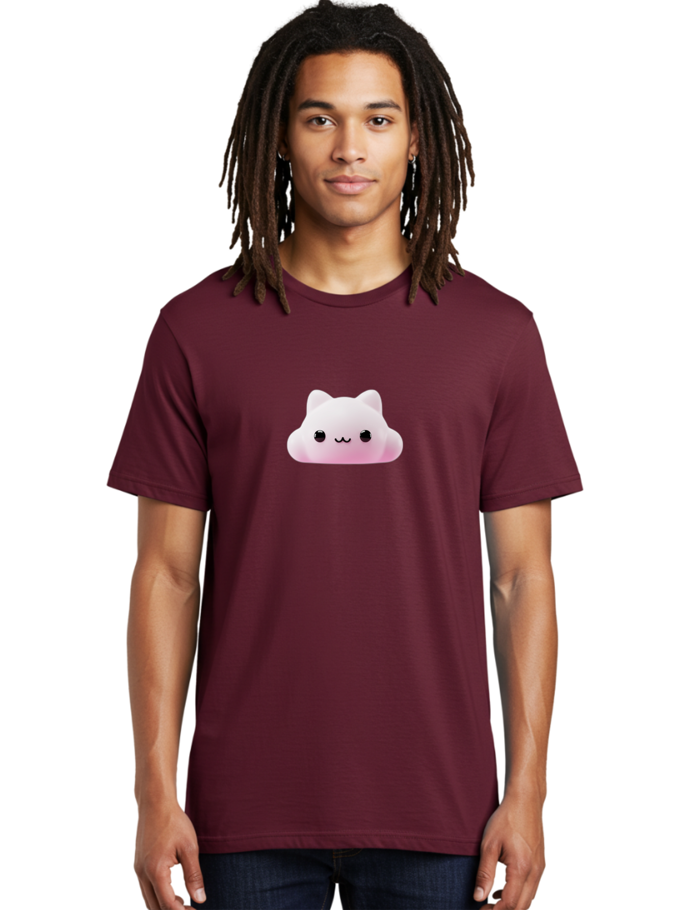 Pusheen Men'S Graphic Tee, 100% Cotton, Comfortable Casual Summer Wear, Machine Washable, Pink Cat, Squishmallow, Plush Toy, Soft Toy, Cute Cat, Adorable Face, Kawaii, Cuddly Toy, Pastel Pink, Sweet Expression, Cartoon Cat Bae696