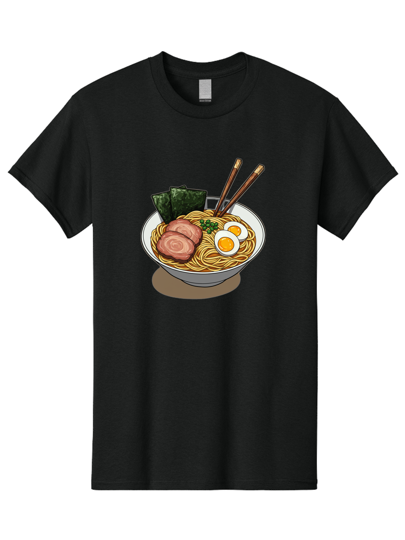 Ramen-3 Men'S Graphic Tee, 100% Cotton, Comfortable Casual Summer Wear, Machine Washable, Ramen Noodles, Sliced Pork, Boiled Egg, Seaweed, Chopsticks, Oriental Cuisine, Japanese Food, Savory Meal, Noodle Soup, Appetizing Dish Bae700