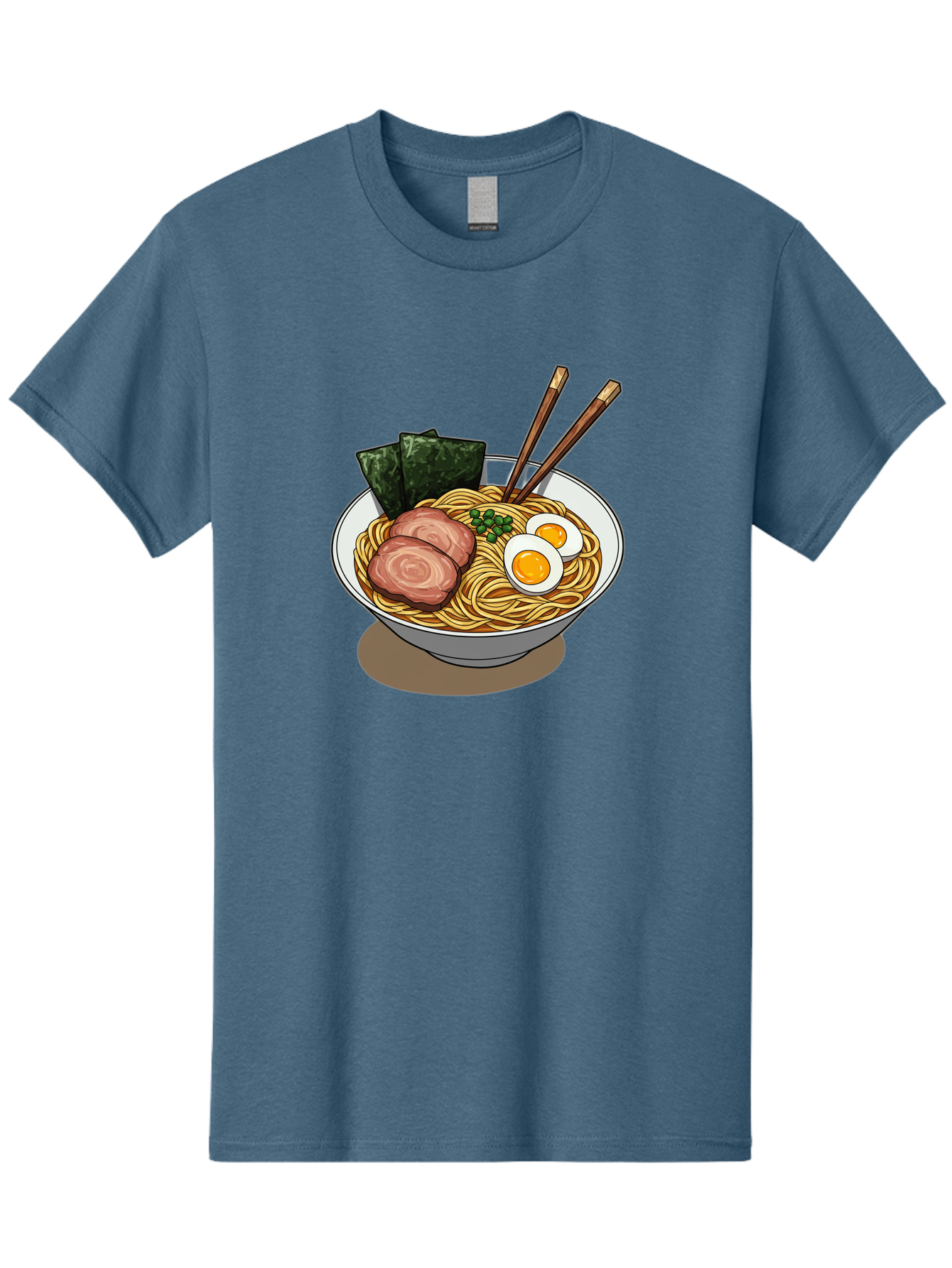 Ramen-3 Men'S Graphic Tee, 100% Cotton, Comfortable Casual Summer Wear, Machine Washable, Ramen Noodles, Sliced Pork, Boiled Egg, Seaweed, Chopsticks, Oriental Cuisine, Japanese Food, Savory Meal, Noodle Soup, Appetizing Dish Bae700