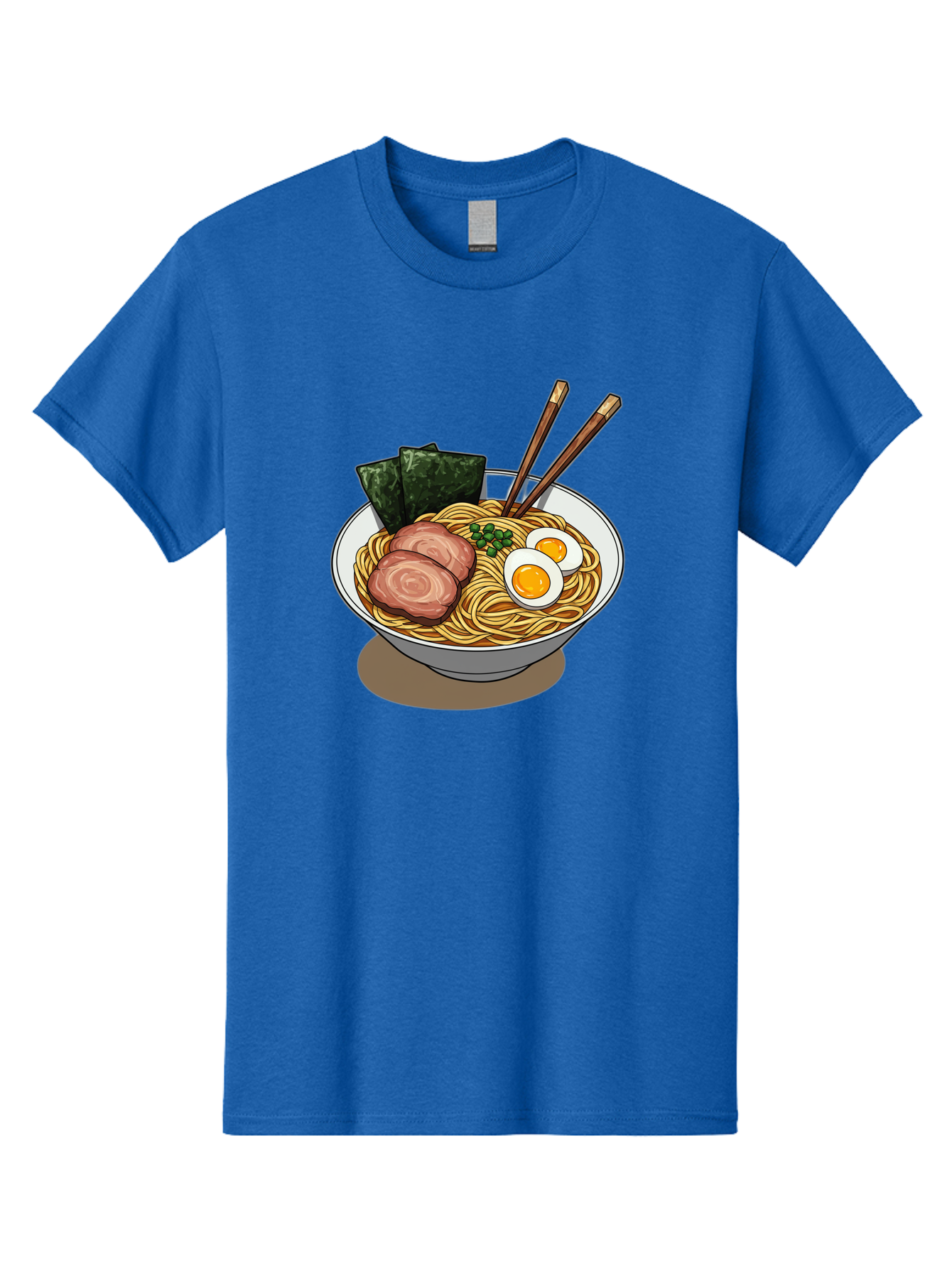 Ramen-3 Men'S Graphic Tee, 100% Cotton, Comfortable Casual Summer Wear, Machine Washable, Ramen Noodles, Sliced Pork, Boiled Egg, Seaweed, Chopsticks, Oriental Cuisine, Japanese Food, Savory Meal, Noodle Soup, Appetizing Dish Bae700
