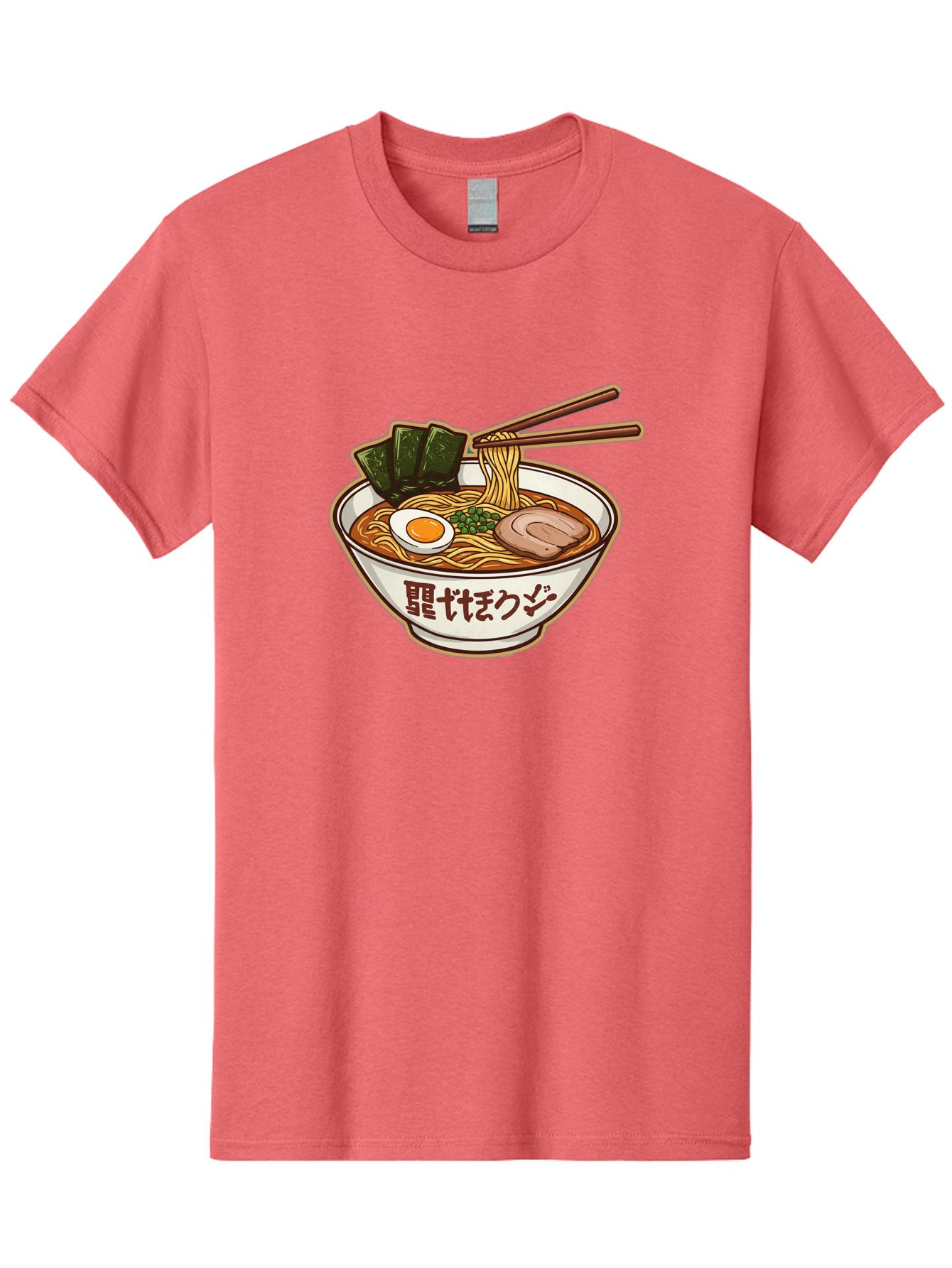 Ramen-5 Men'S Graphic Tee, 100% Cotton, Comfortable Casual Summer Wear, Machine Washable, Japanese Ramen, Savory Noodle Soup, Pork Slice, Soft-Boiled Egg, Green Onions, Seaweed, Chopsticks, Asian Cuisine, Comfort Food, Delicious Meal Bae702