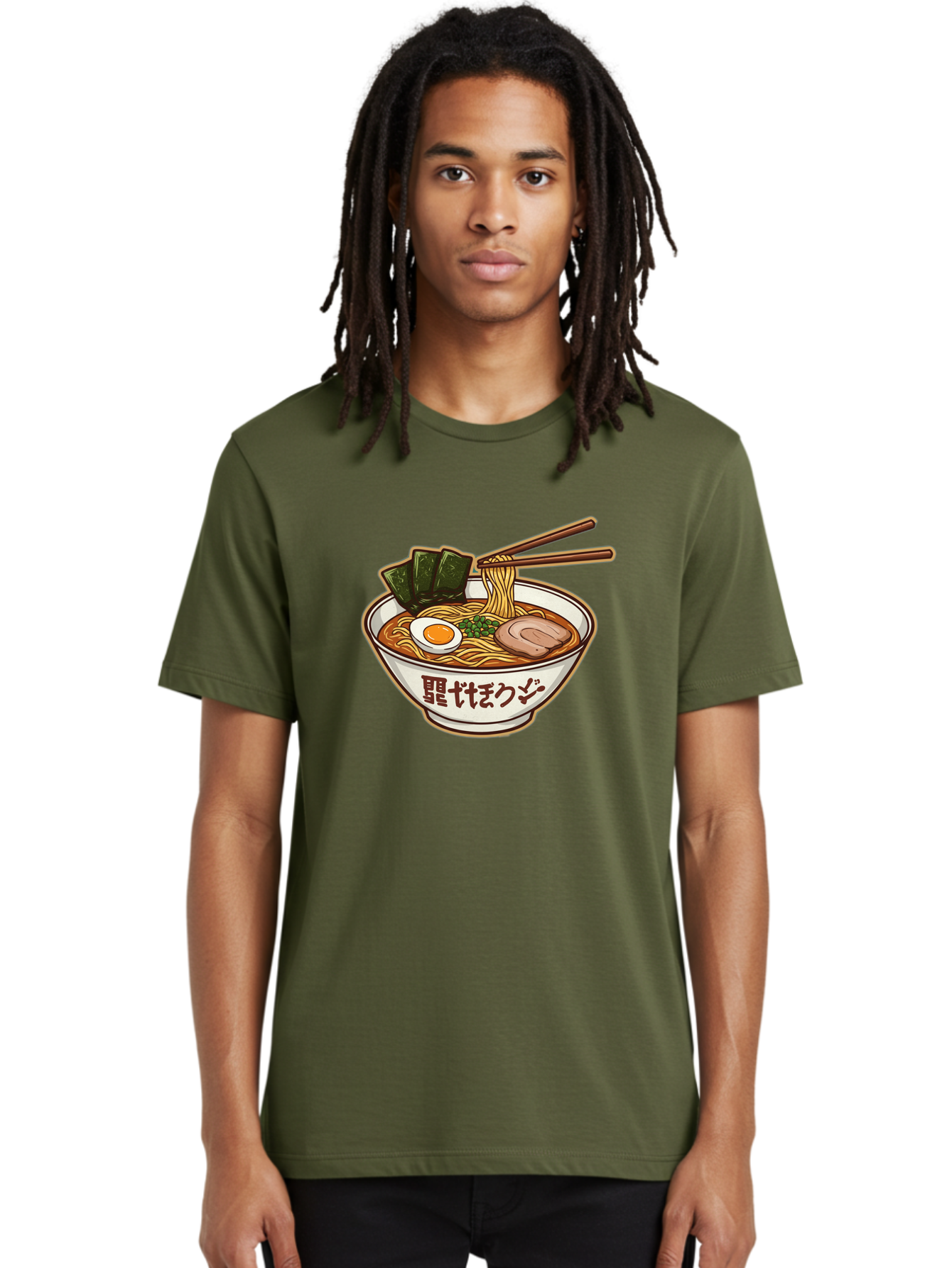 Ramen-5 Men'S Graphic Tee, 100% Cotton, Comfortable Casual Summer Wear, Machine Washable, Japanese Ramen, Savory Noodle Soup, Pork Slice, Soft-Boiled Egg, Green Onions, Seaweed, Chopsticks, Asian Cuisine, Comfort Food, Delicious Meal Bae702