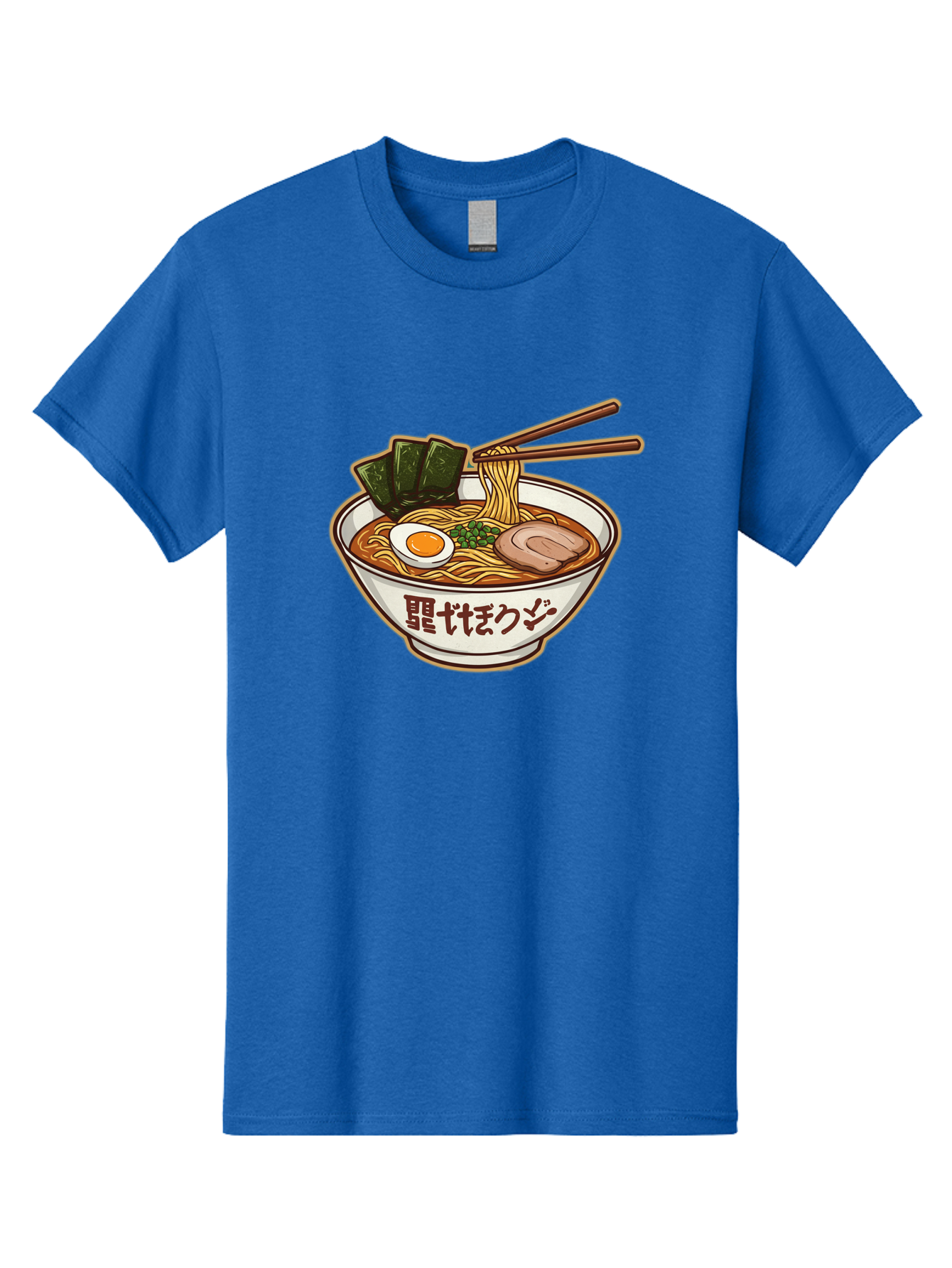 Ramen-5 Men'S Graphic Tee, 100% Cotton, Comfortable Casual Summer Wear, Machine Washable, Japanese Ramen, Savory Noodle Soup, Pork Slice, Soft-Boiled Egg, Green Onions, Seaweed, Chopsticks, Asian Cuisine, Comfort Food, Delicious Meal Bae702