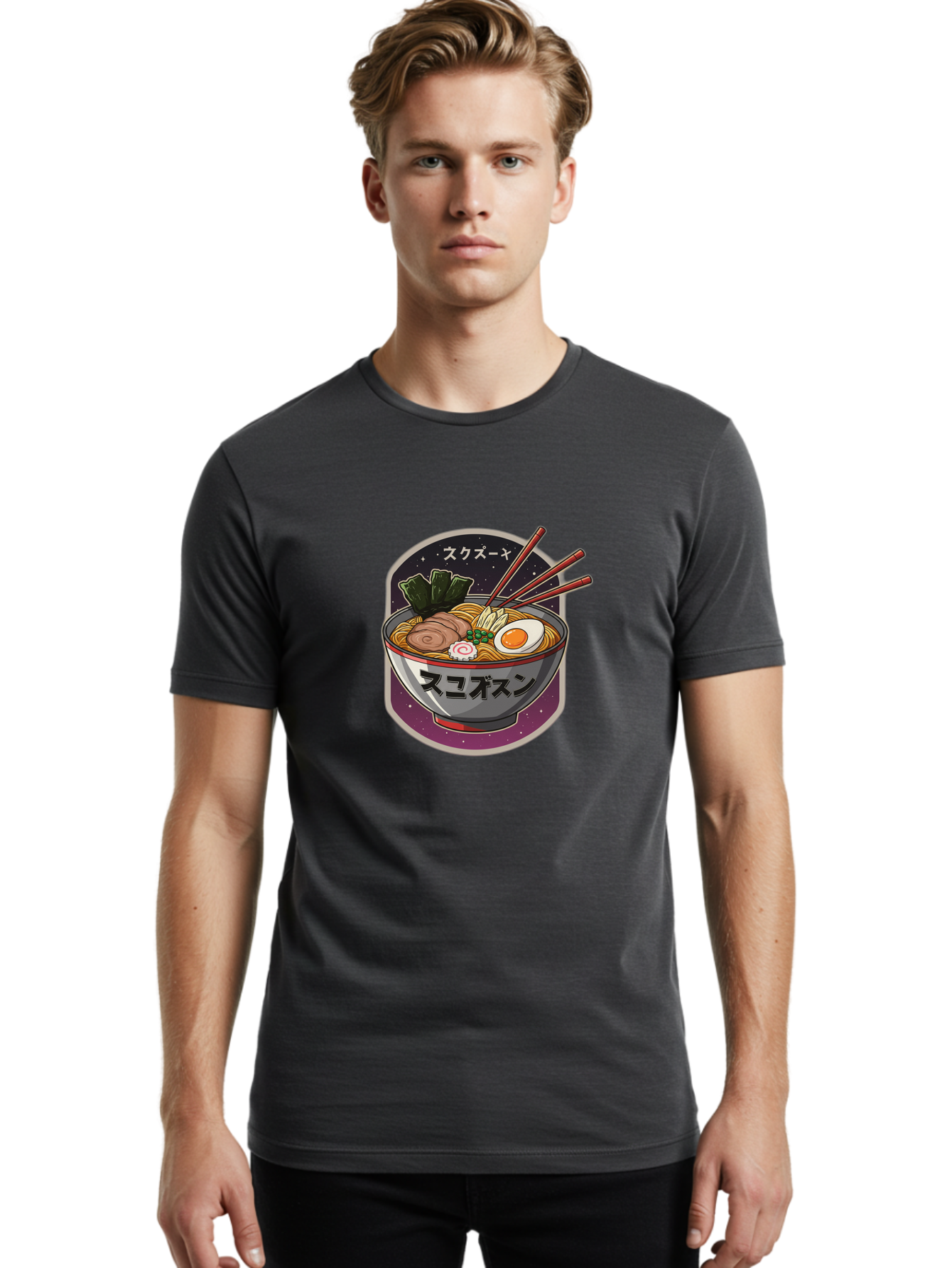 Ramen-6 Men'S Graphic Tee, 100% Cotton, Comfortable Casual Summer Wear, Machine Washable, Steaming Bowl Of Ramen, Noodles, Sliced Pork, Boiled Egg, Green Onions, Seaweed, Chopsticks, Japanese Cuisine, Asian Food, Comfort Meal, Savory Flavors, Bae703