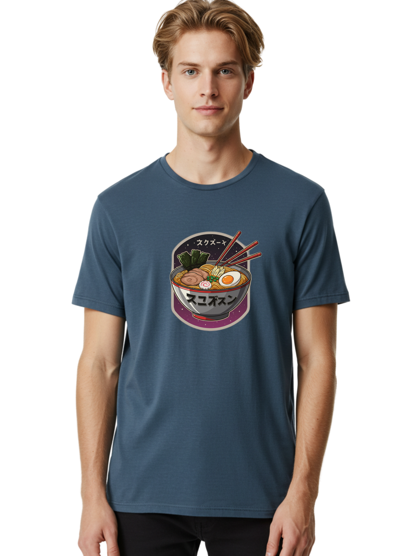 Ramen-6 Men'S Graphic Tee, 100% Cotton, Comfortable Casual Summer Wear, Machine Washable, Steaming Bowl Of Ramen, Noodles, Sliced Pork, Boiled Egg, Green Onions, Seaweed, Chopsticks, Japanese Cuisine, Asian Food, Comfort Meal, Savory Flavors, Bae703